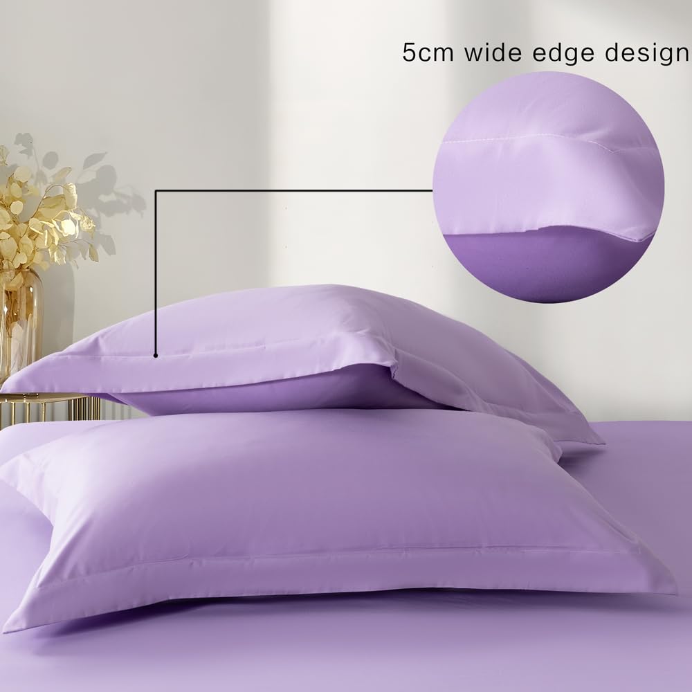 2 Pack Small Pillow Cases 12x16 Inches Light Purple Microfiber Pillow Covers with Wide Edge Envelope Closure - Soft, Breathable & Non-Shrinking Toddler Pillowcases for Nursery, Kids Room & Travel