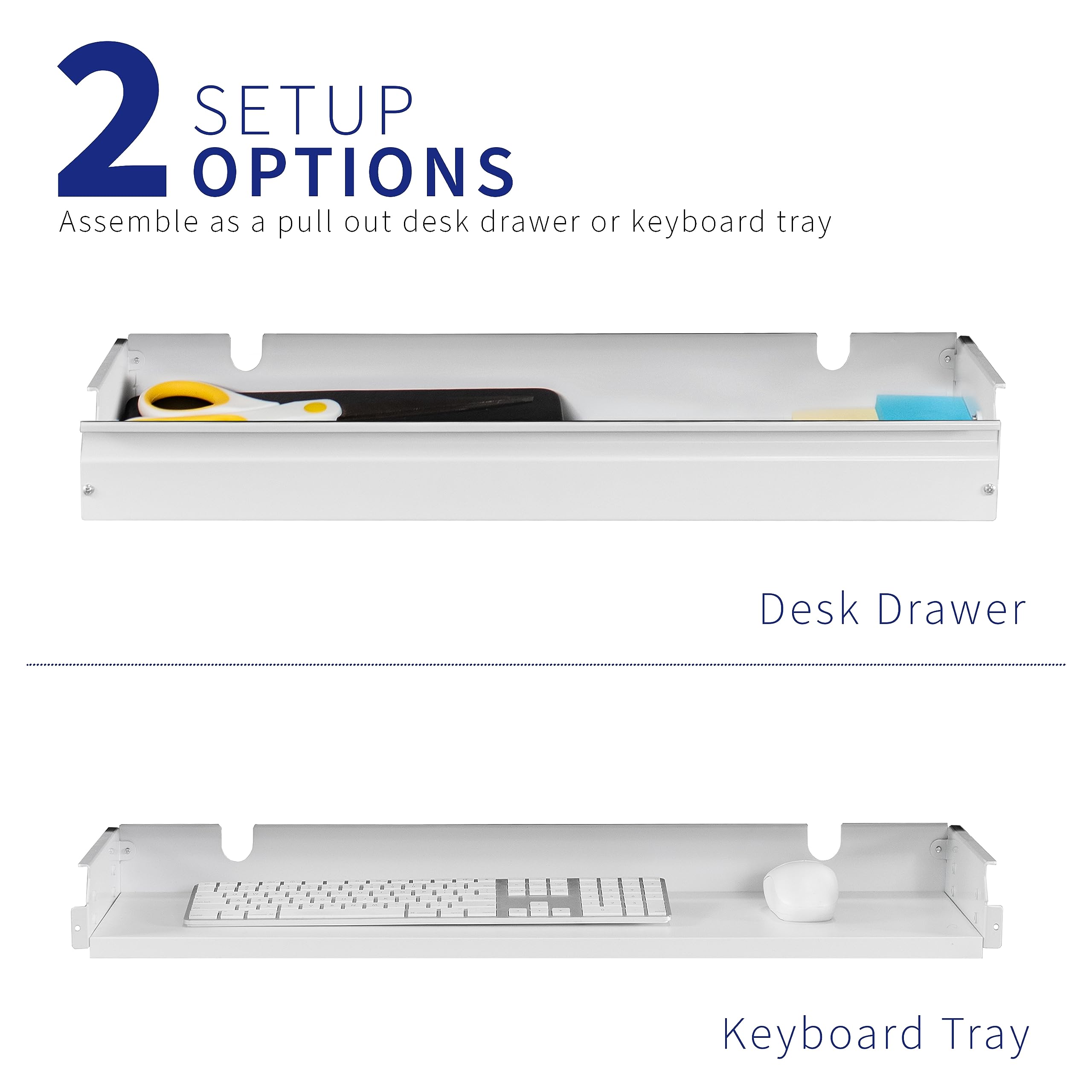 VIVO Large 33 inch Under Desk Slide Out Storage Drawer Organizer, White - Perfect for Office, Home & Workspace Organization (DESK-DR33-W)