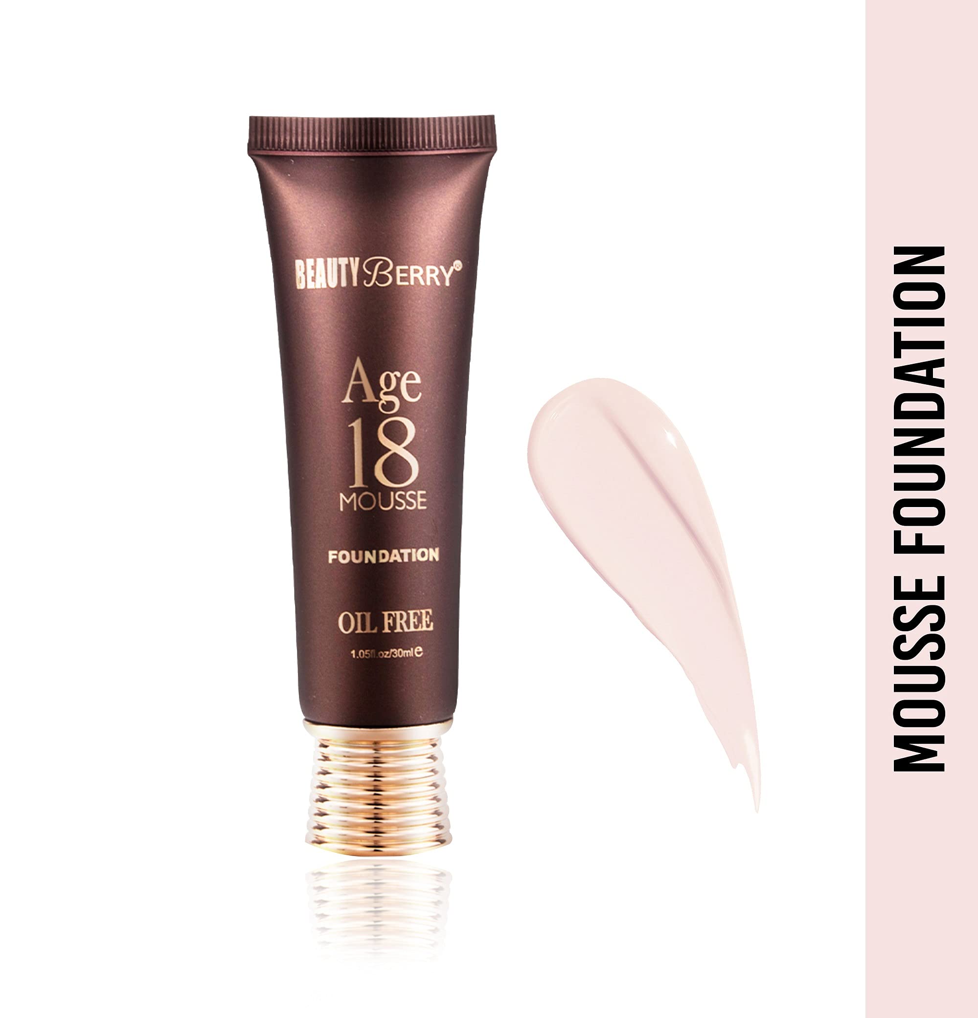 Beauty Berry Age 18 Oil-Free Mousse Foundation - Ivory Shade | Lightweight Matte Finish for Flawless Coverage | Perfect for Daily Wear & Special Occasions