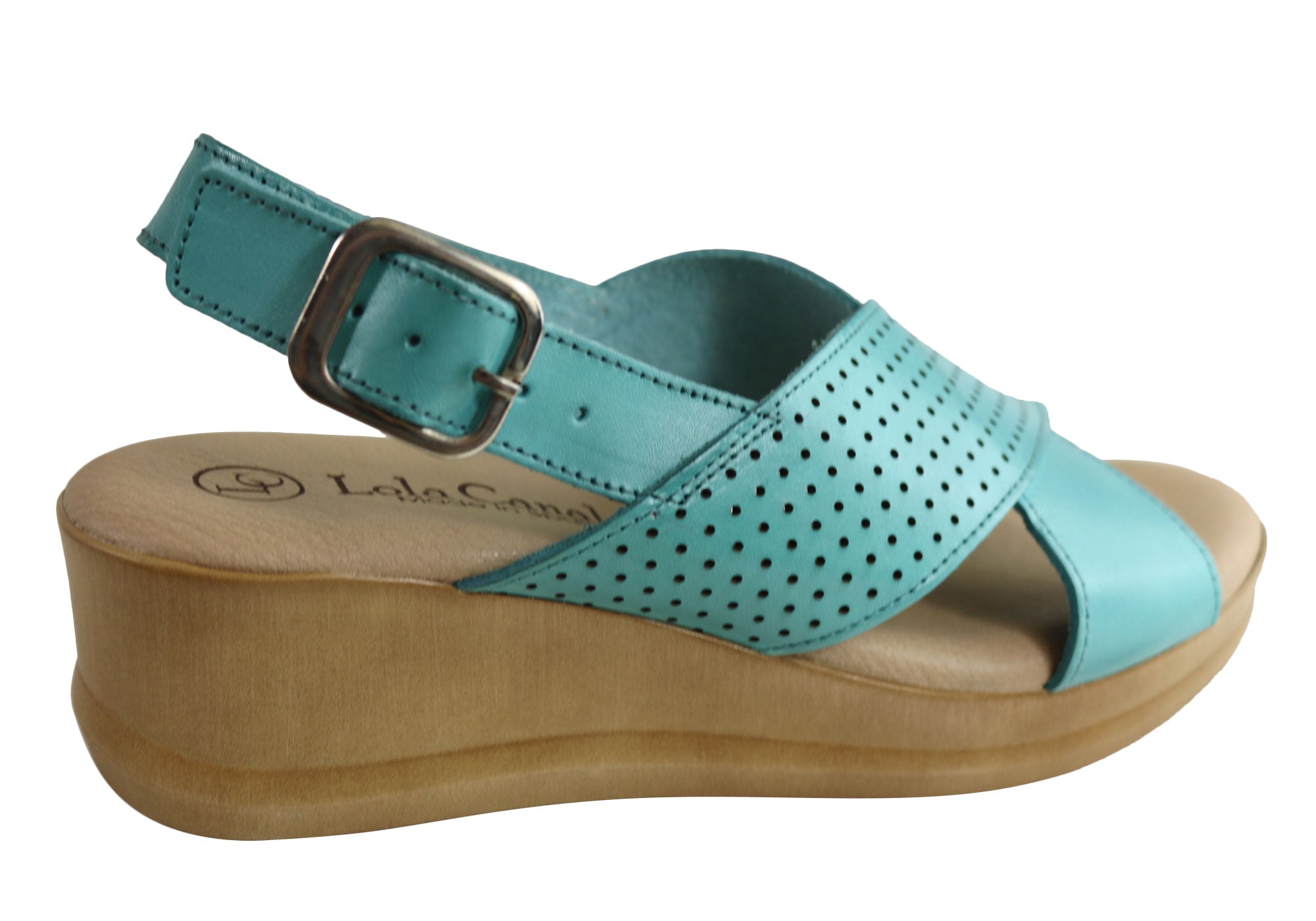 Lola Canales Eden Women's Comfort Leather Wedge Sandals - Handmade in Spain - Perfect for Summer, Beach & Casual Outings