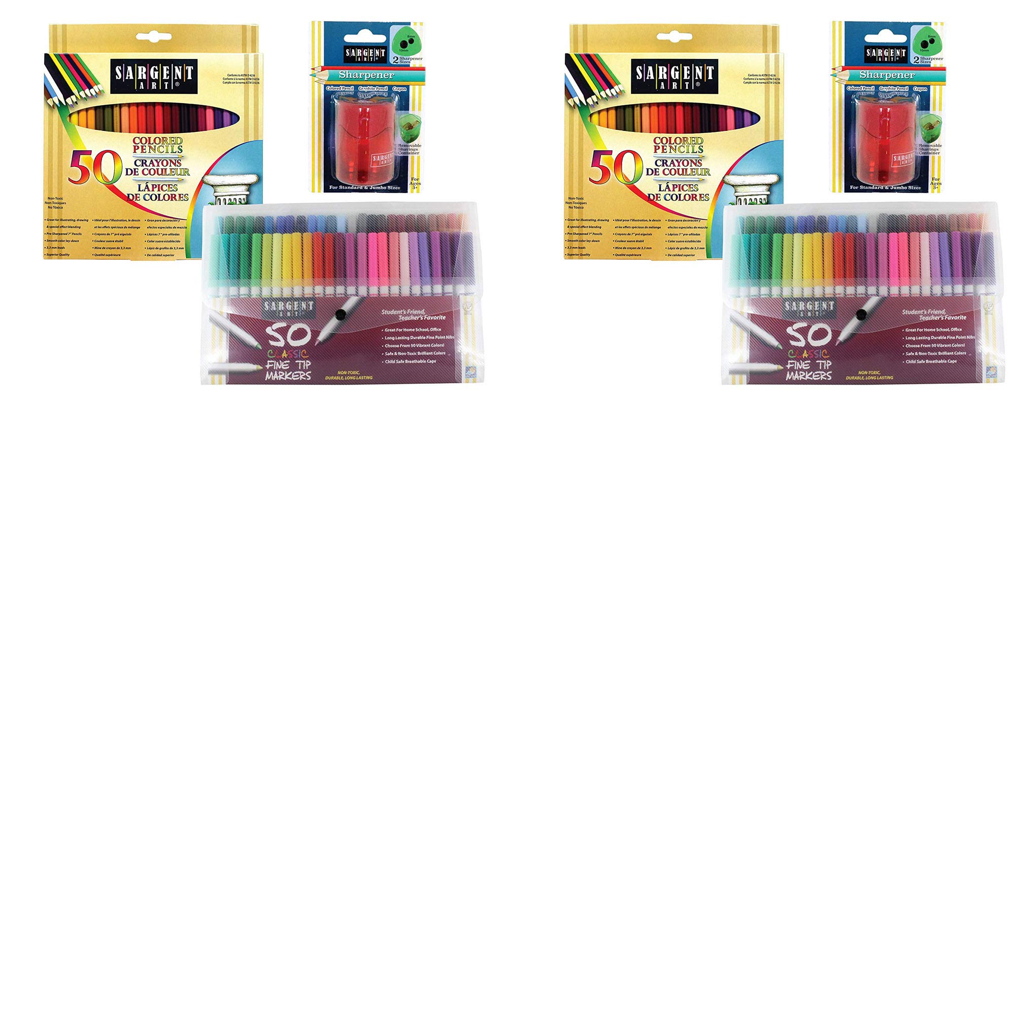 Sargent Art 101pc Drawing Set with Colored Pencils & Markers - Perfect for Artists & Students