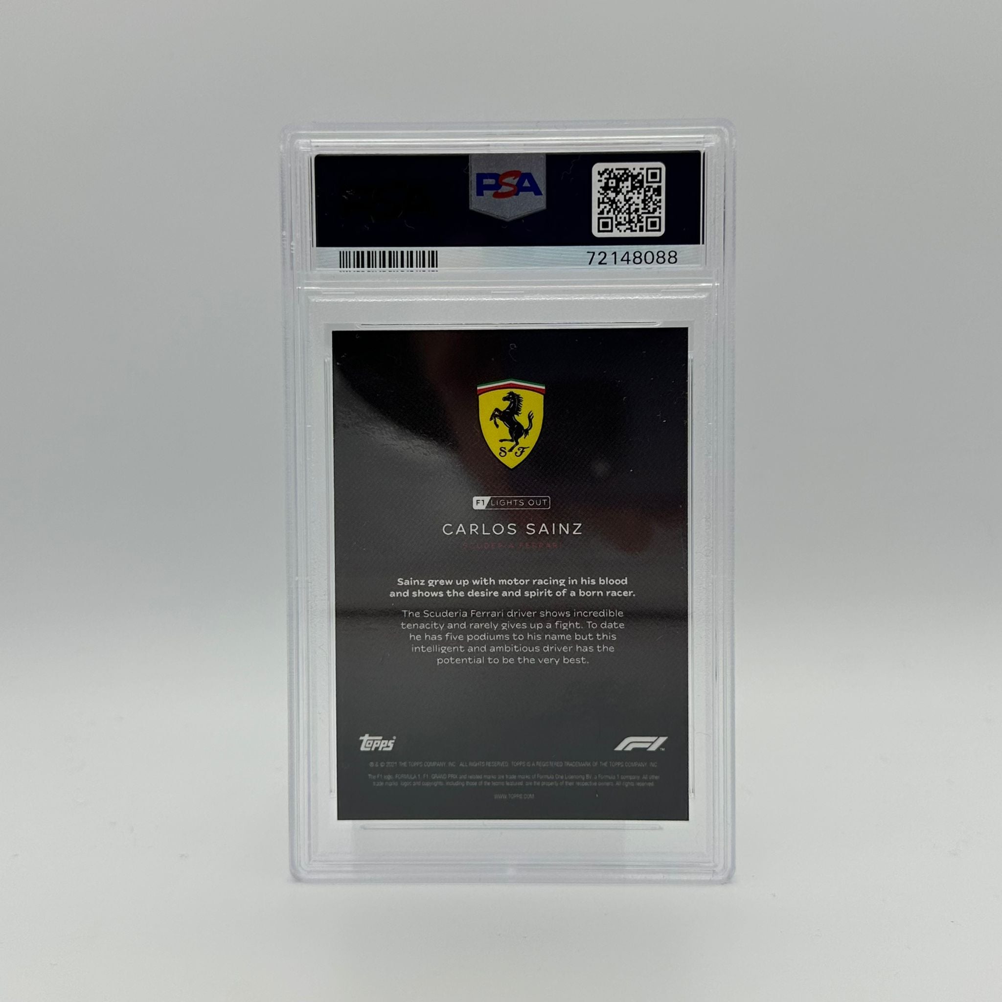 PSA 8 Graded 62/99 Carlos Sainz F1 Racing Card - Blue Parallel - Perfect for Collectors, Fans & Sports Memorabilia Enthusiasts