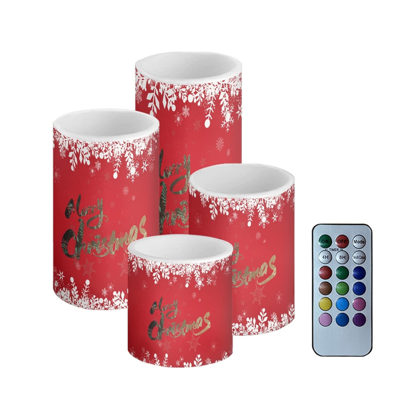 Realistic LED Flameless Candles with Remote - Set of 4, Smokeless & Long-Lasting Battery Operated Votive Candles for Christmas Decor, Home, Wedding, and Party Lighting