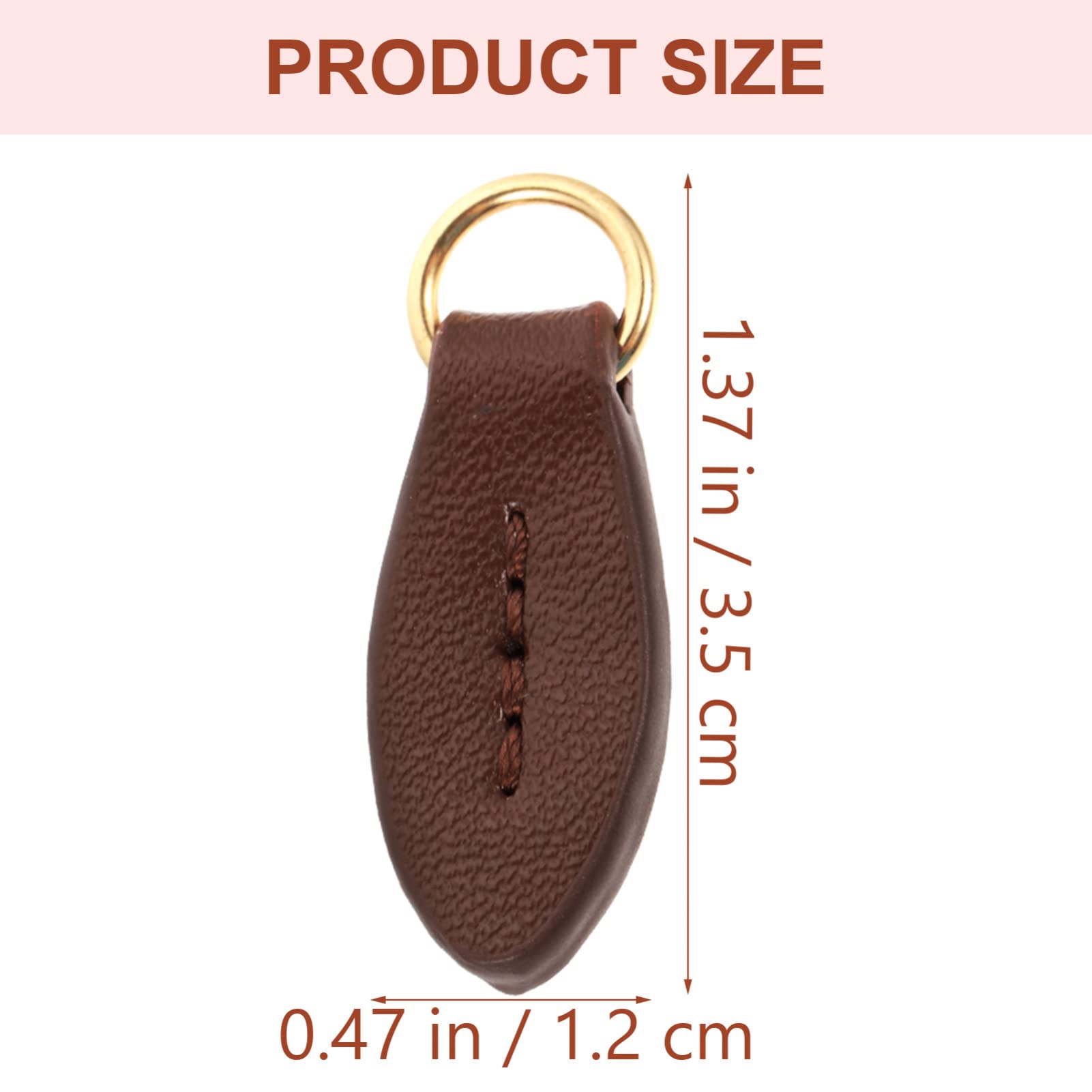 SUPVOX 5Pcs Brown Leather Zipper Pulls - Replacement Leaf Zipper Heads for Handbags, Purses & Backpacks - Durable Bag Accessories for Fashion Upgrades & DIY Projects