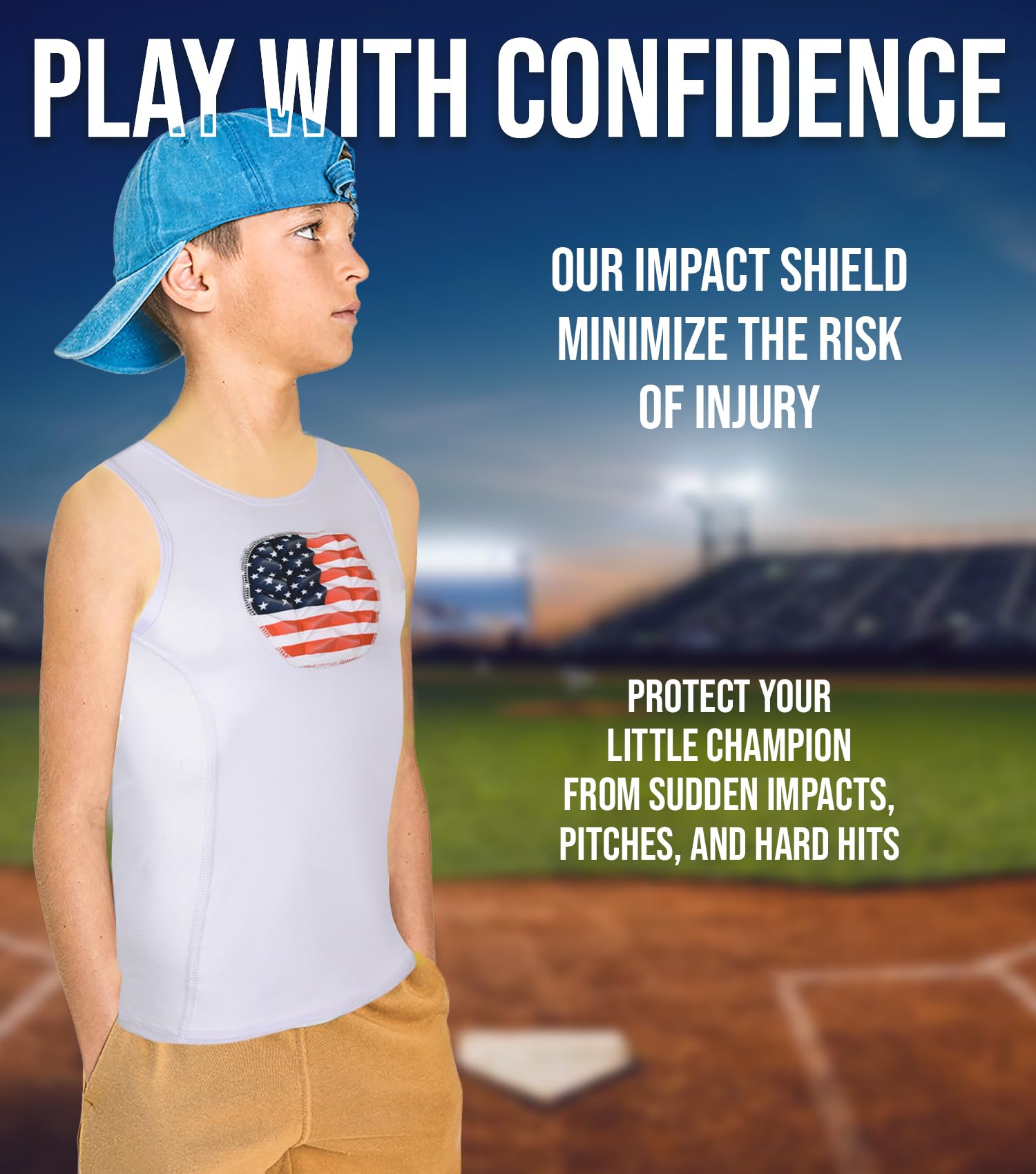 Exxact Sports Youth Baseball & Softball Chest Protector - Padded Compression Shirt with Protective Padding for Safe Training & Games | Perfect for Little League, Practice, and Youth Sports Safety Gear