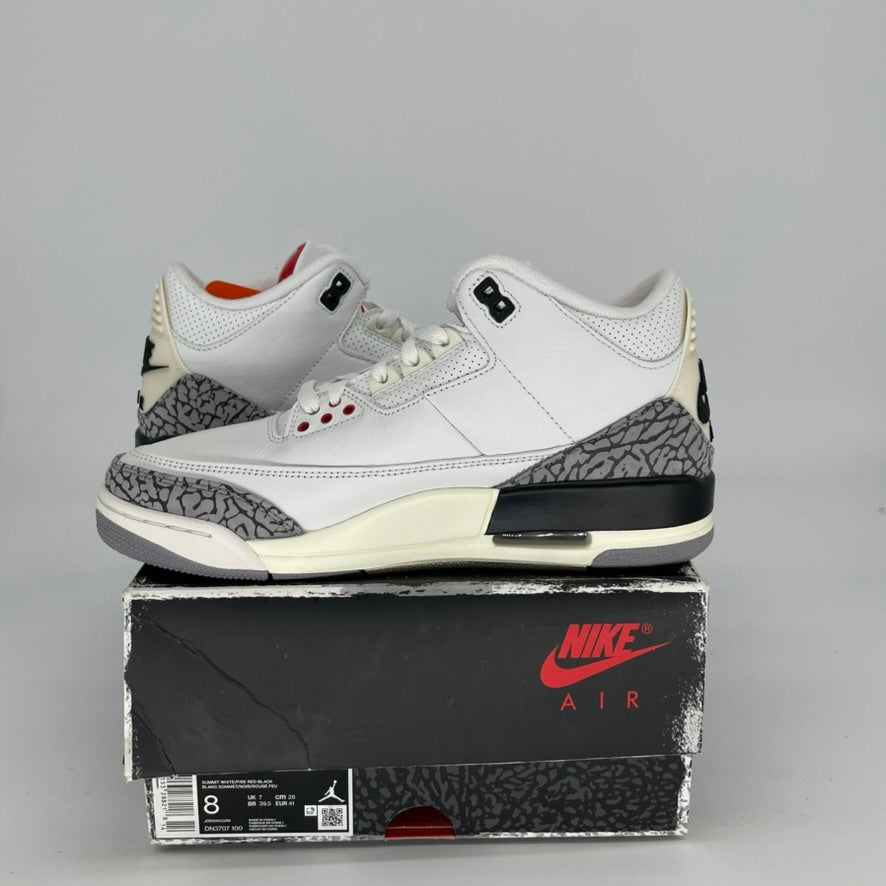 Original Air Jordan 3 White Cement Reimagined - Men's Size 8 / Women's Size 9.5 (DN3707-100) - Retro Basketball Sneakers for Streetwear & Casual Outfits