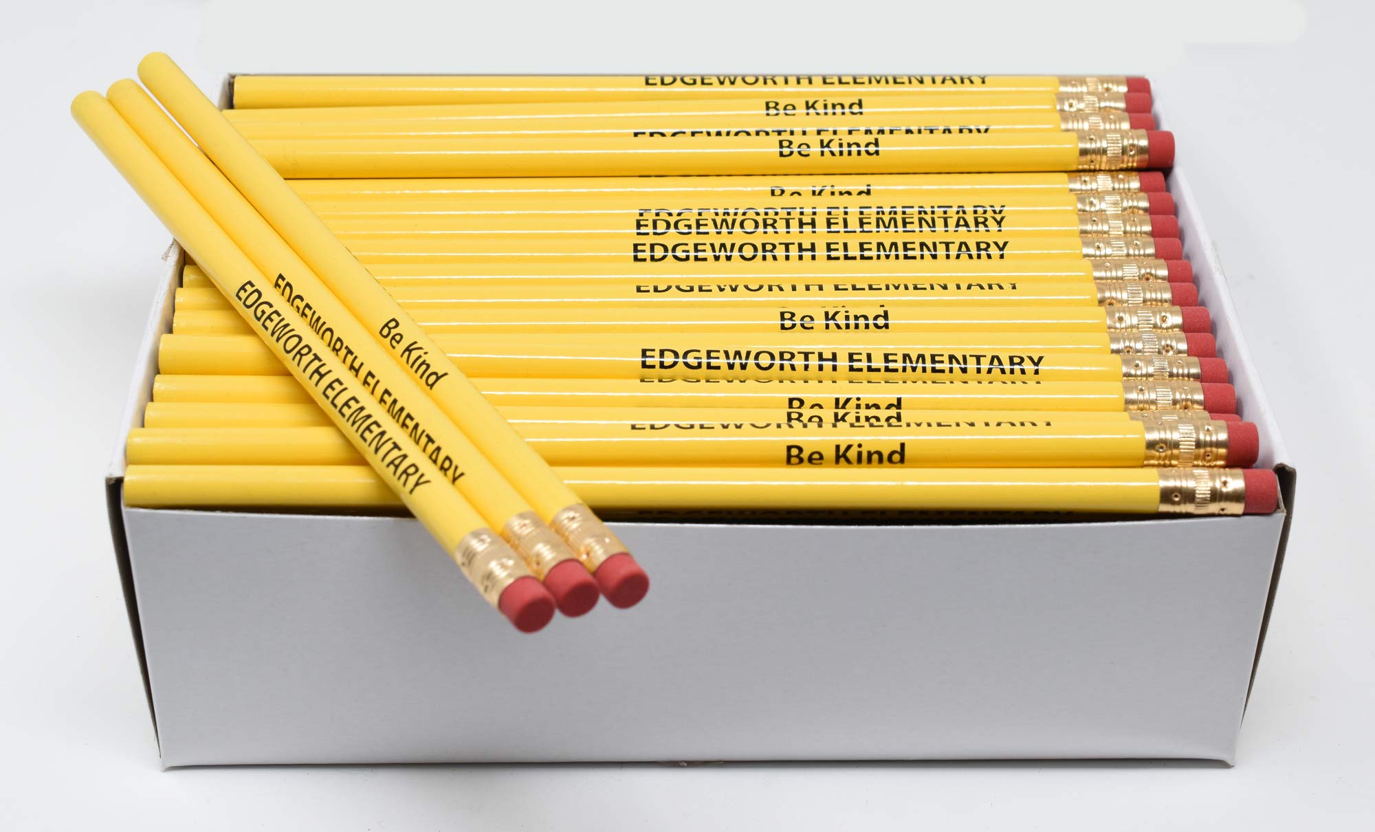 Custom Printed Round Pencils - Bulk 500 Pcs Box - Personalized Promotional Pencils for Business Gifts, School Supplies & Office Giveaways