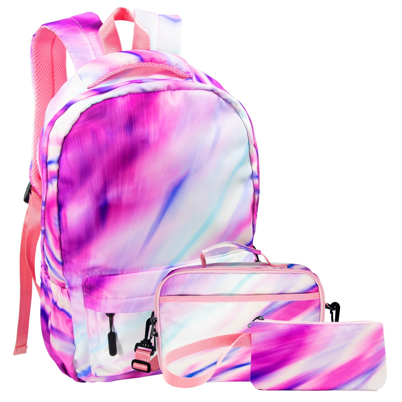 Elecder Kids Backpack for Boys & Girls - Lightweight School Backpack with Lunch Box Set, Durable Travel & Hiking Backpack for Children - Luminous Pink | Perfect for School, Day Trips & Outdoor Adventures