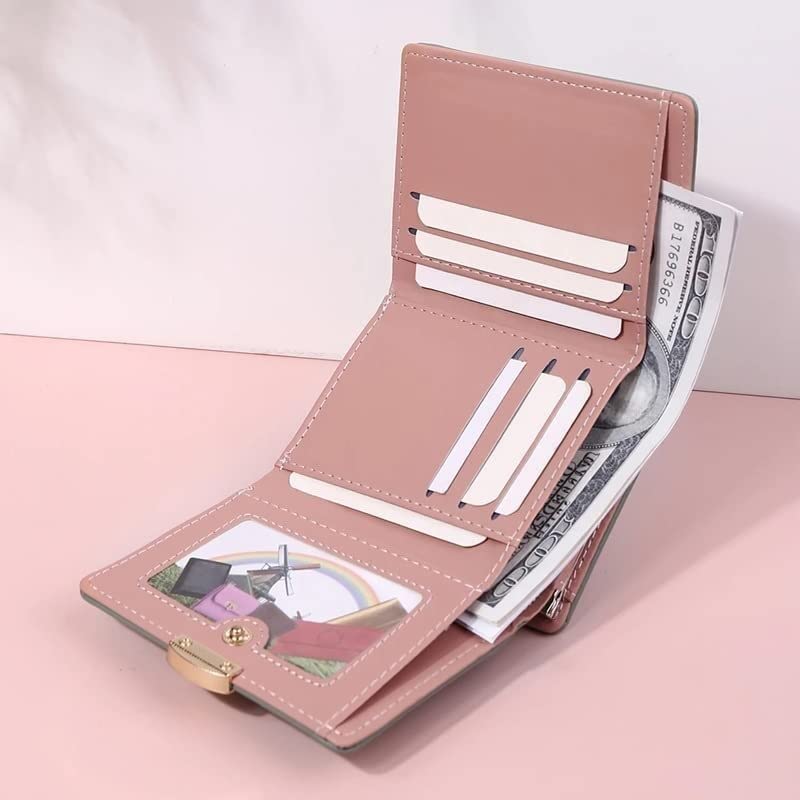 Compact Women's Wallet - Small Foldable Coin Purse & Card Holder for Ladies - Mini Clutch with Hasp (10.5 x 8.5cm) - Perfect for Everyday Use, Travel & Gift Giving (Color: A)