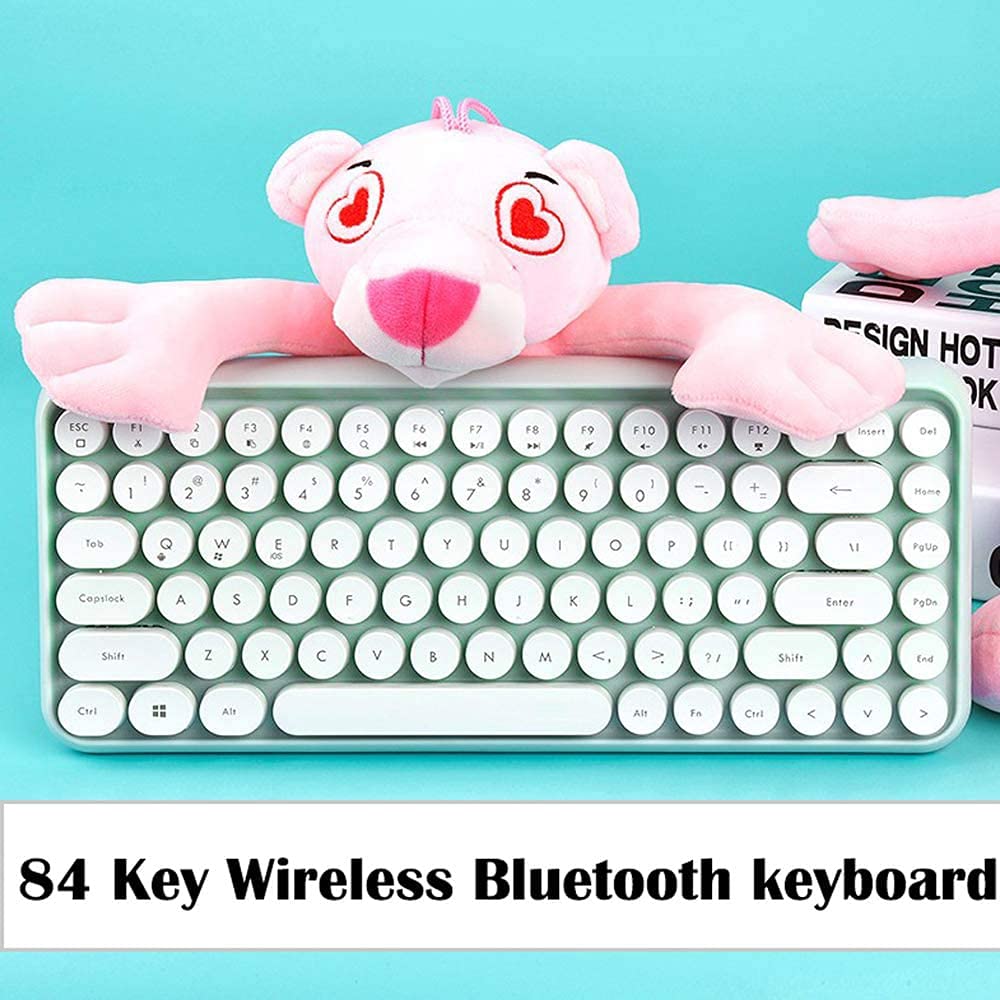 Wireless Bluetooth Keyboard Mini Portable 84 Keys - Compatible with Android, Windows, PC, Tablet - Slim Design for Home, Office & Travel (Dark Green) - Perfect for Typing, Gaming & Remote Work
