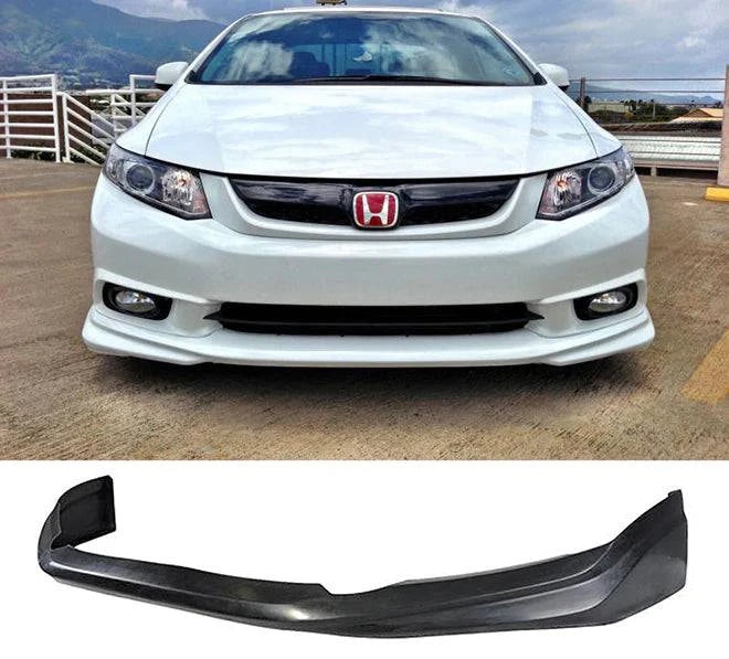 2012 Honda Civic 4 Door Sedan Front Bumper Lip Spoiler - USDM MD Style PU Material for Enhanced Aerodynamics & Sporty Look - Perfect for Car Enthusiasts & Street Racing