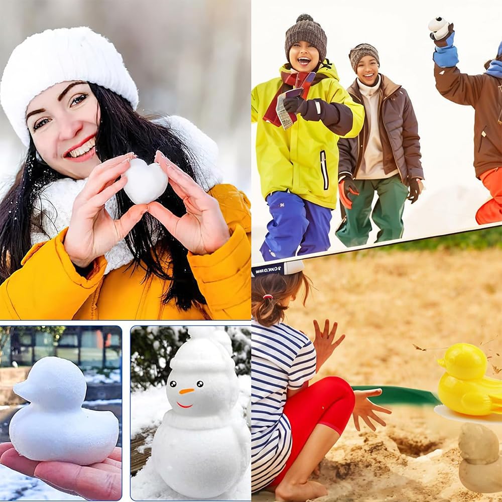 3-Piece Animal Rice Mold Maker Set - Duck, Heart & Snowman Sushi Shaper Kit with Spoon | DIY Bento Box Decorations for Kids Lunch, Party Snacks & Japanese Cuisine