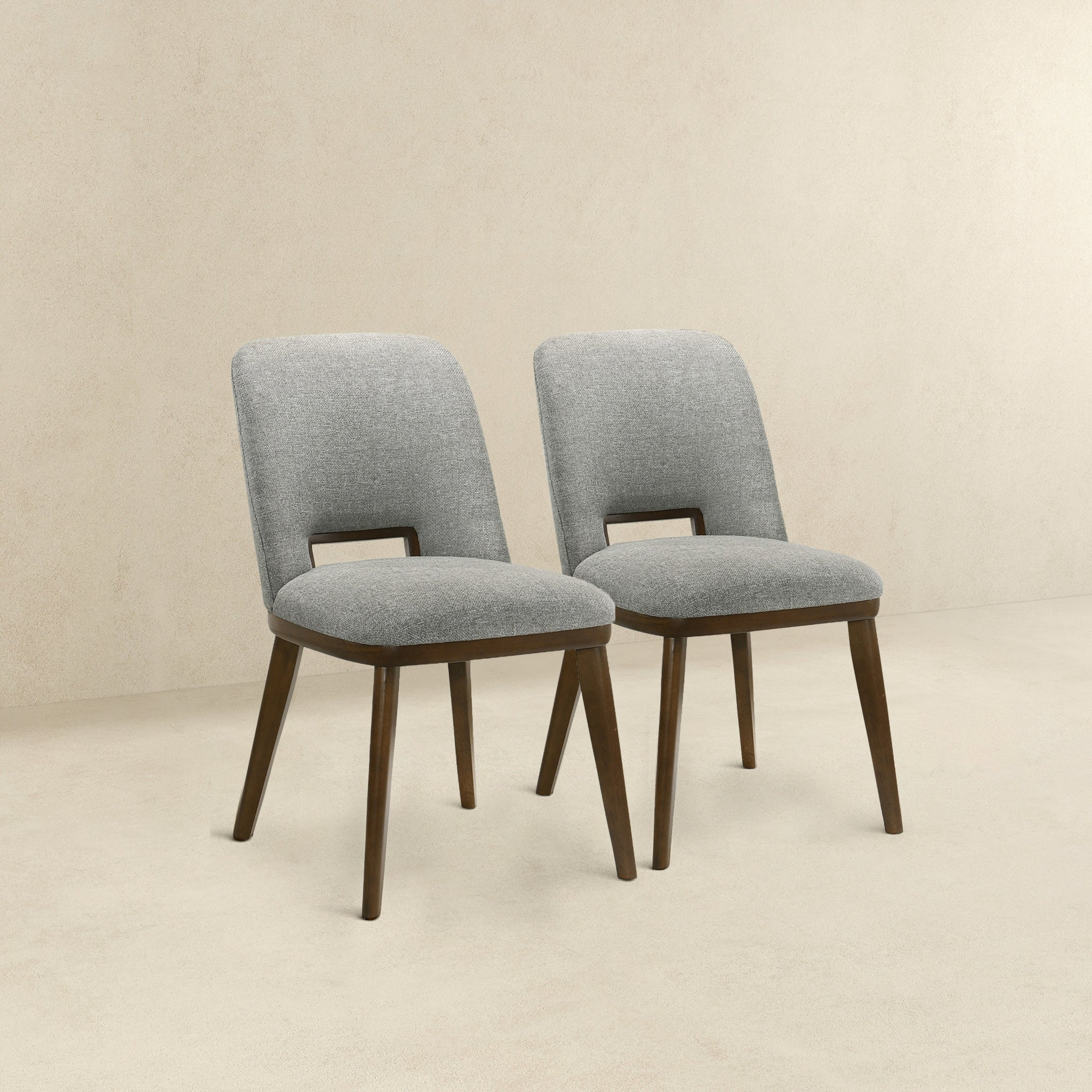 Blake Light Grey Fabric Dining Chairs (Set of 2) - Modern Comfortable Kitchen & Dining Room Chairs for Home, Restaurant, Cafe