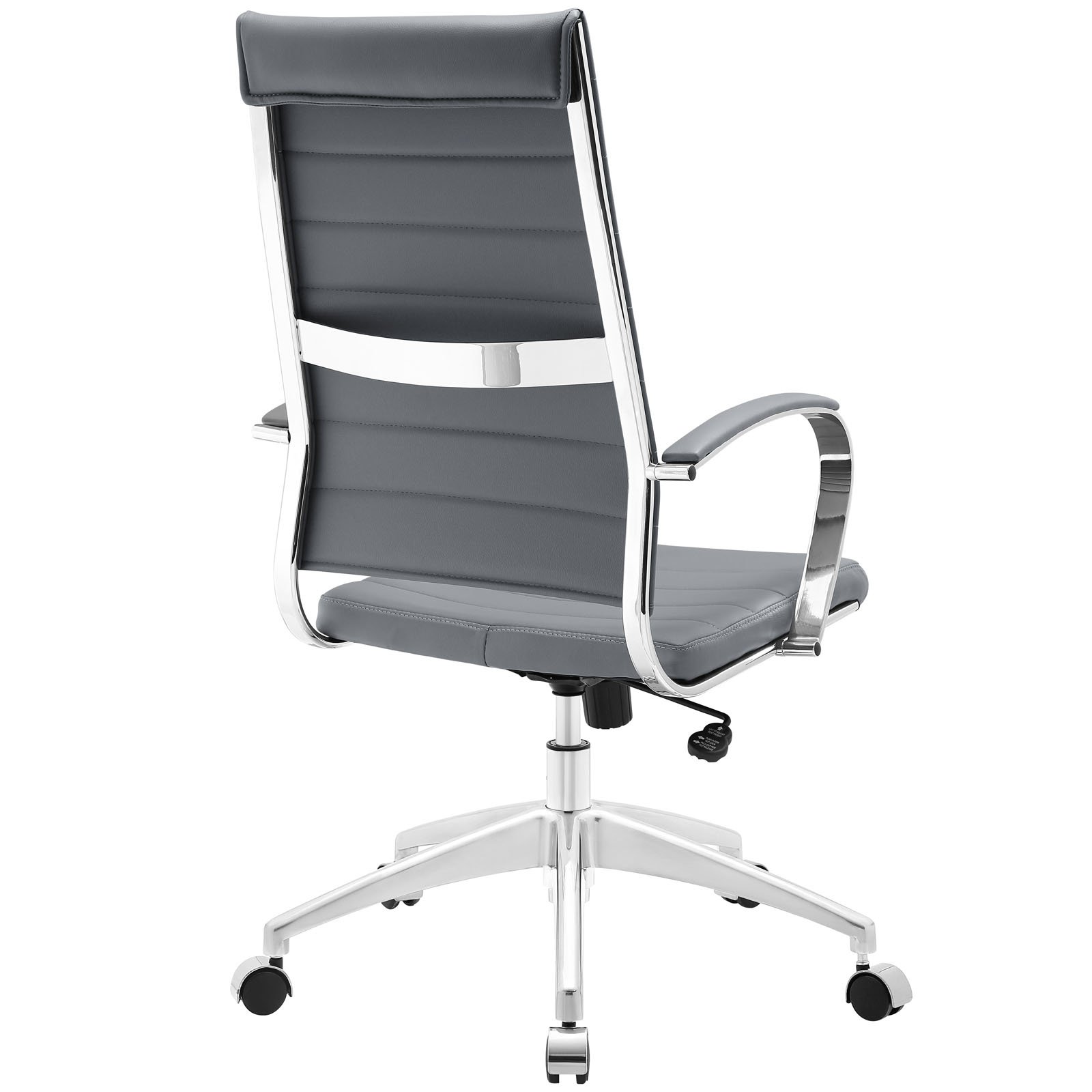 Modway Jive Ribbed High Back Executive Office Chair - Ergonomic Swivel Desk Chair with Adjustable Arms & Lumbar Support, Gray - Perfect for Home Office & Corporate Workspaces