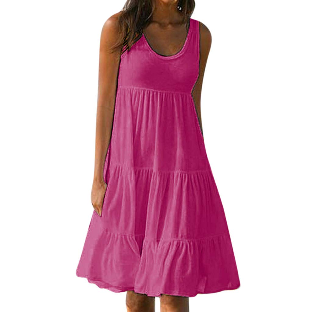Masbird Women's Sleeveless Floral Print A-Line Mini Dress - Casual Summer Cocktail Party Dress for Women | Perfect for Beach Vacations, Date Nights & Outdoor Events