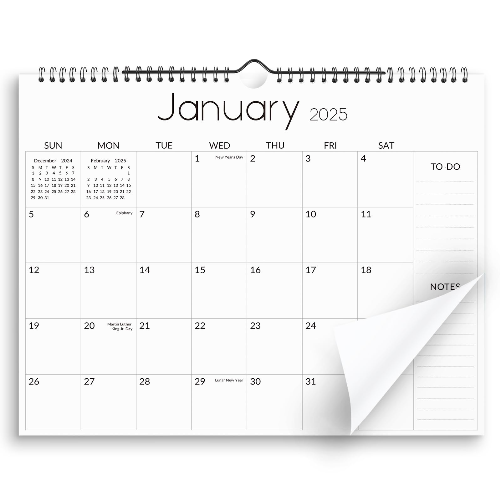 SKYDUE 2025-2026 Wall Calendar - 18 Month Planner from January 2025 to June 2026 with Bonus Stickers, 14.5