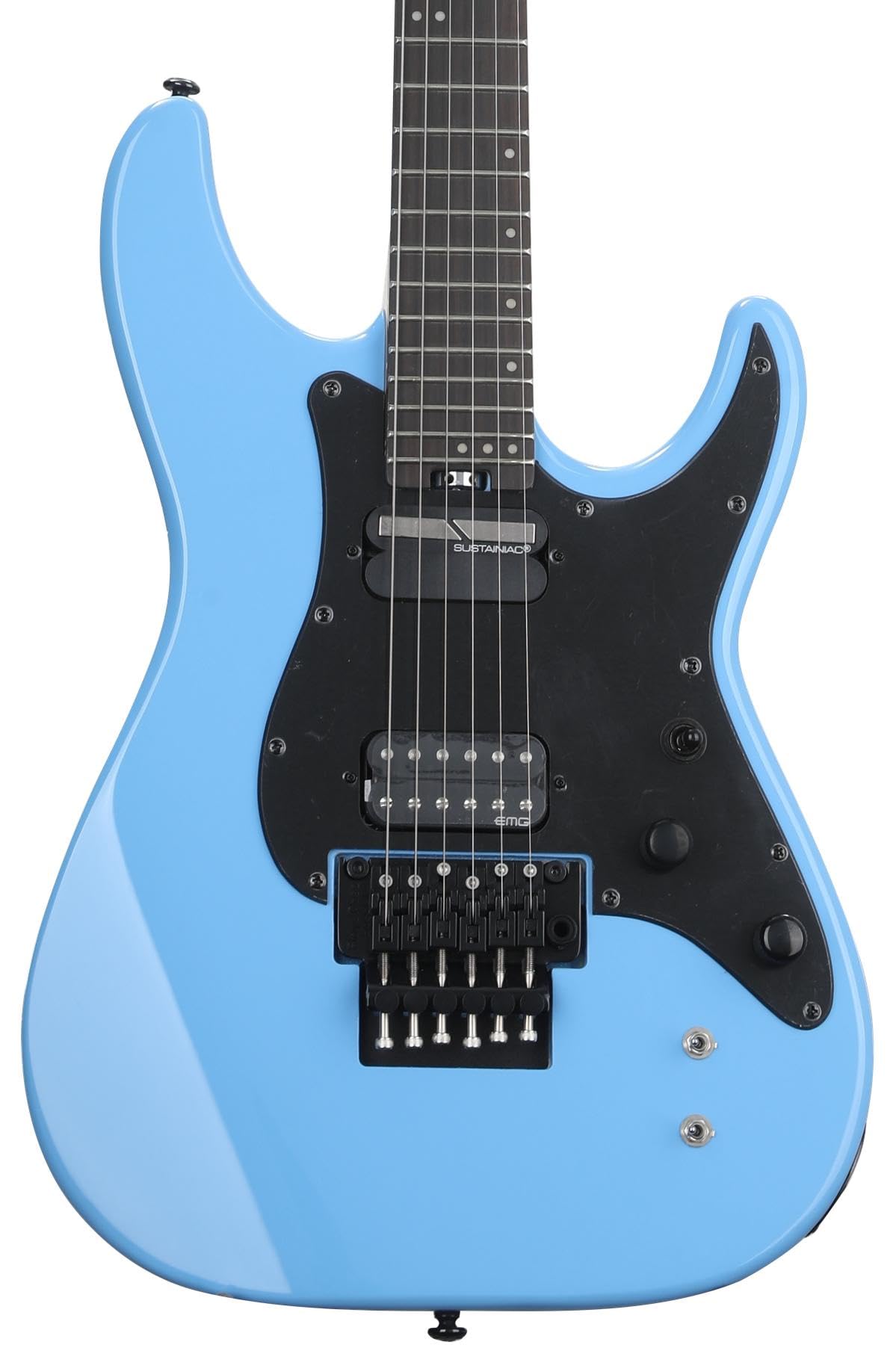 Schecter Sun Valley Super Shredder Electric Guitar with Floyd Rose Tremolo & Sustaniac Pickup - Riviera Blue | Professional Metal & Rock Performance Guitar for Stage & Studio