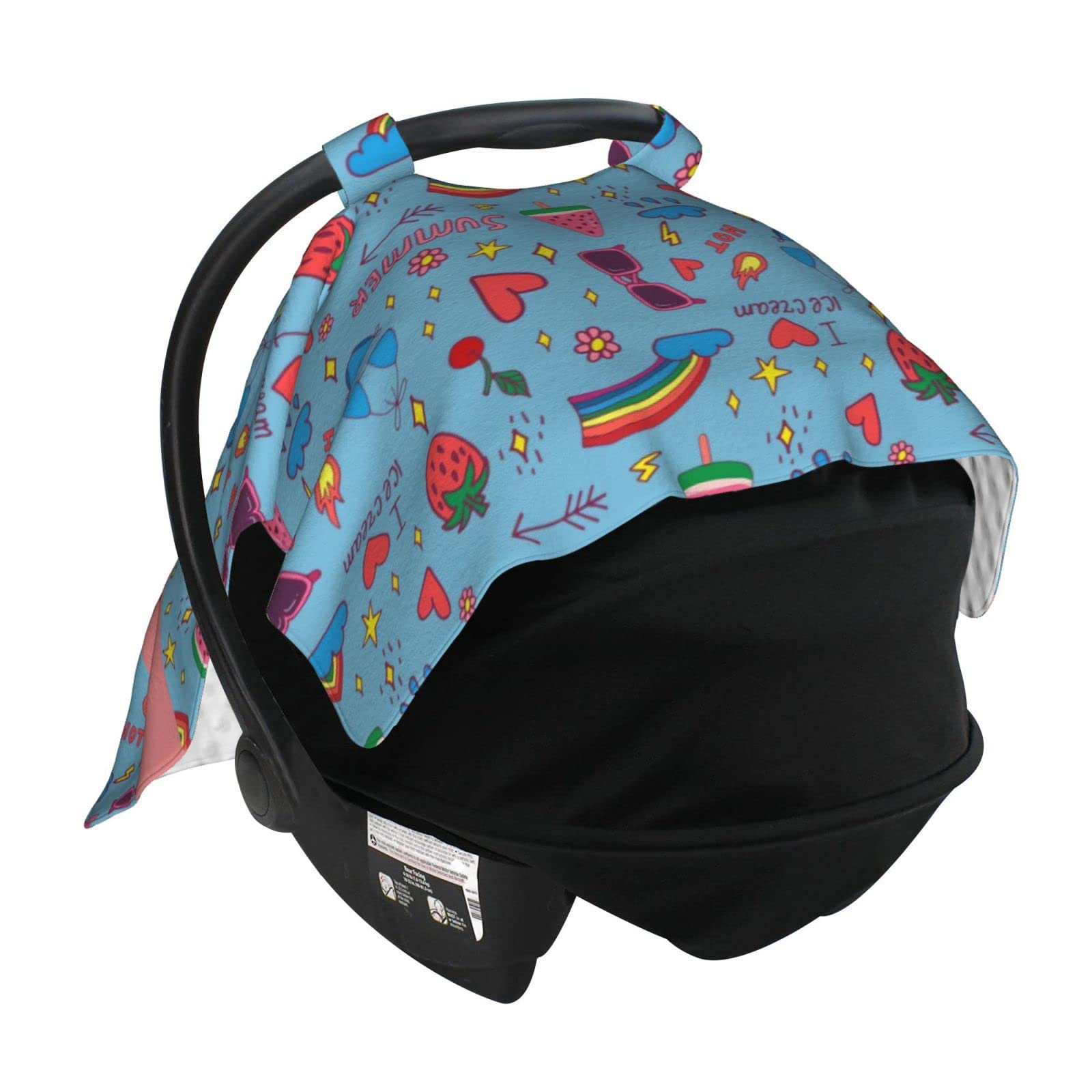 Personalized Baby Car Seat Cover with Name - Custom Infant Car Seat Canopy for Boys & Girls - Soft Nursing & Breastfeeding Cover for Newborns - Perfect for Travel, Shopping & Daily Outings