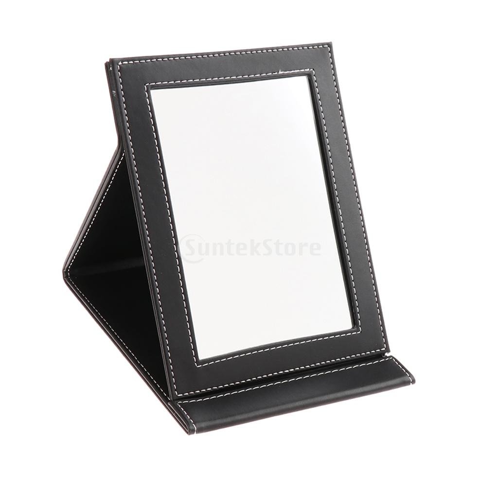 Trendy Retail® Portable Tabletop Makeup Mirror - Compact Leather Folding Mirror for Travel, Home Vanity & Professional Makeup Artist Use