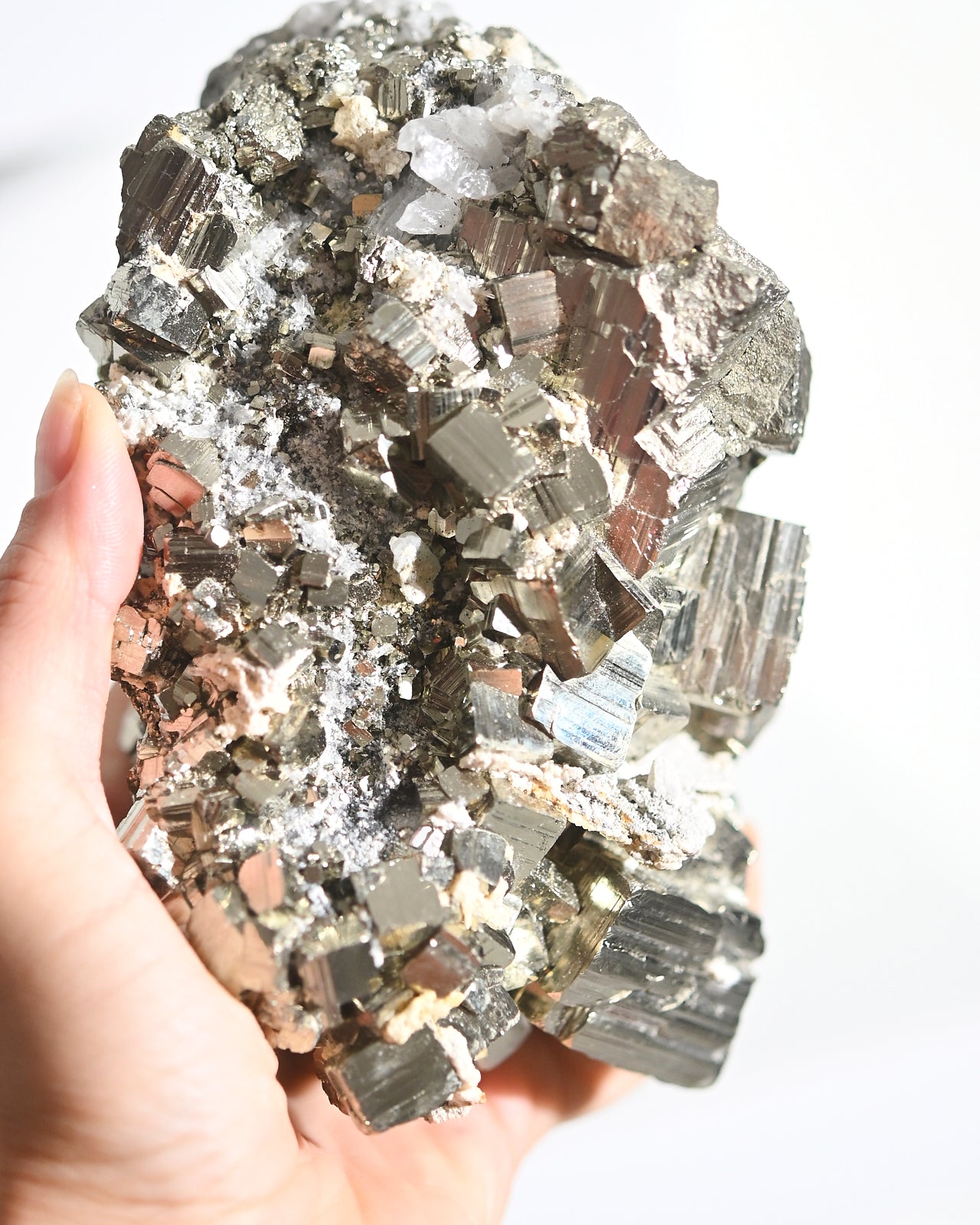Natural Pyrite Crystal Cluster - 4.3lbs Raw Mineral Specimen for Home Decor, Feng Shui & Crystal Healing | Perfect for Meditation, Office Display & Gift Giving