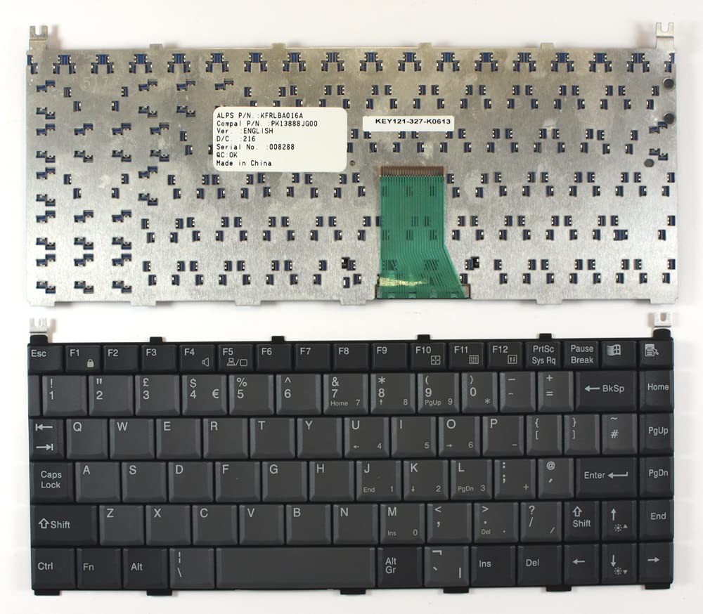 Black & Grey UK Layout Replacement Laptop Keyboard for Toshiba Satellite 310CDS - Perfect for Typing, Coding & Office Work