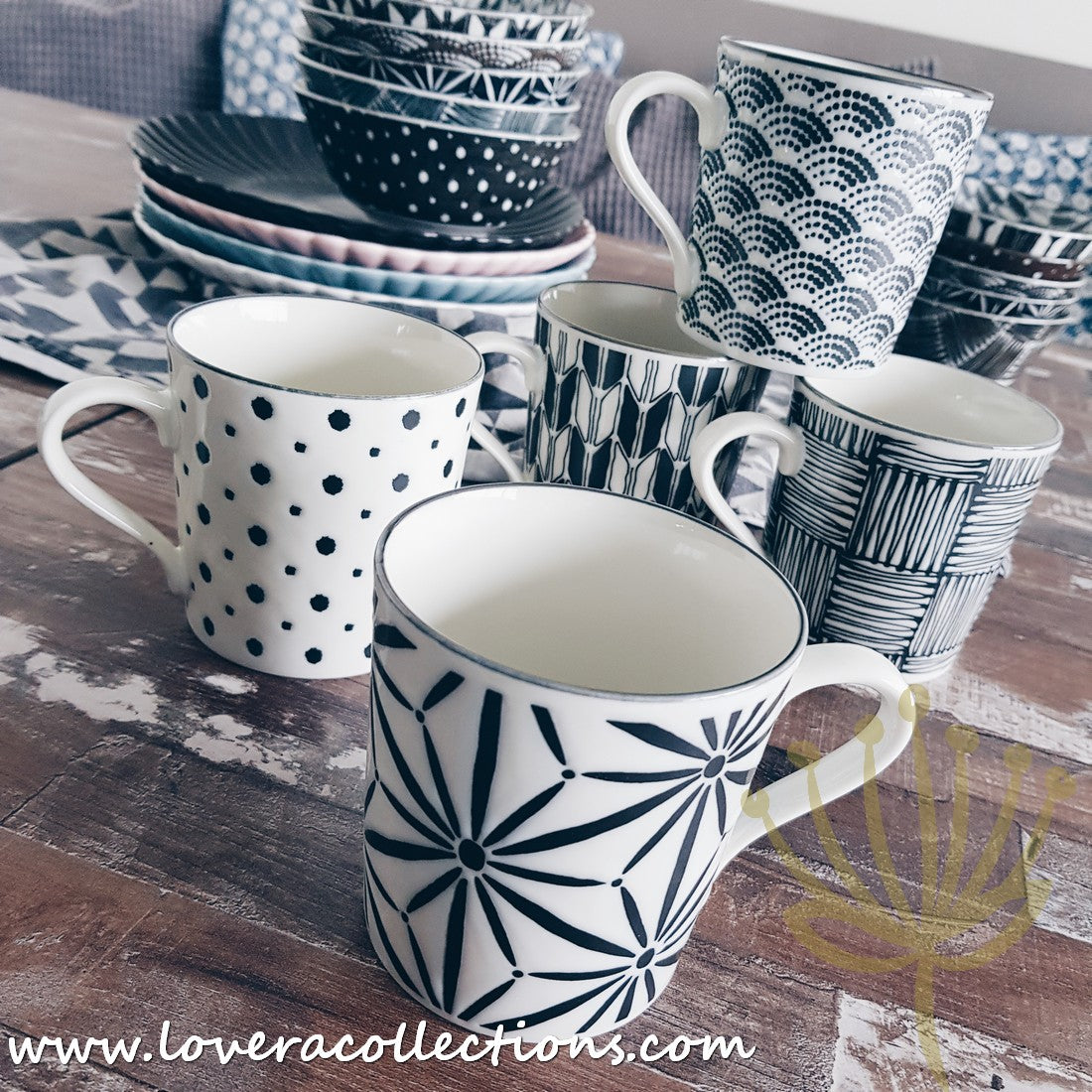 Modern Black & White Assorted Prints Dinnerware Set - 60% Off Sale - Perfect for Casual Dining, Entertaining & Home Decor