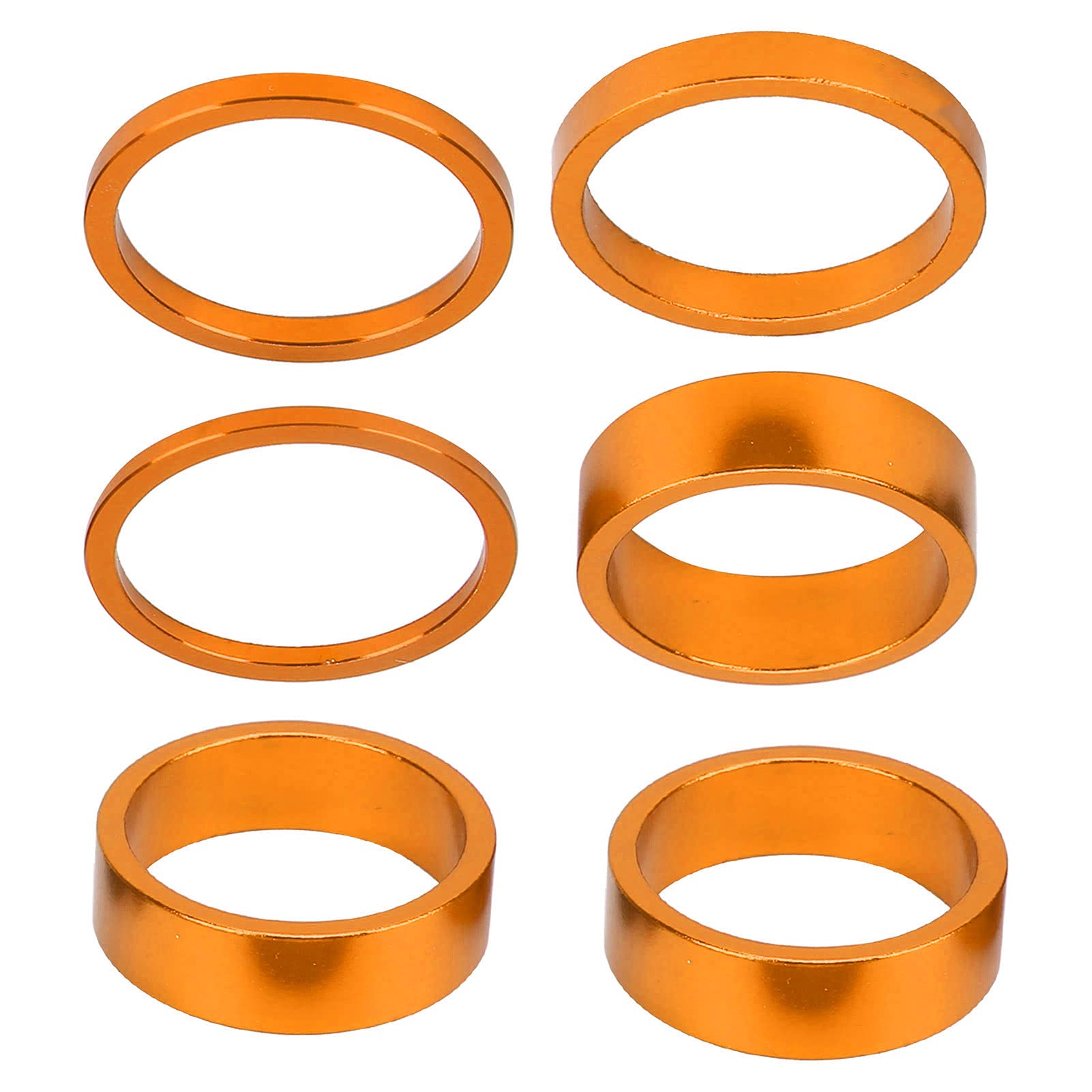 Meiyya Lightweight Bicycle Headset Spacer - 6Pcs Durable Eco-Friendly Aluminum Alloy Stem Spacer for Mountain Bike & Road Bike | Perfect for Bike Maintenance & Upgrades