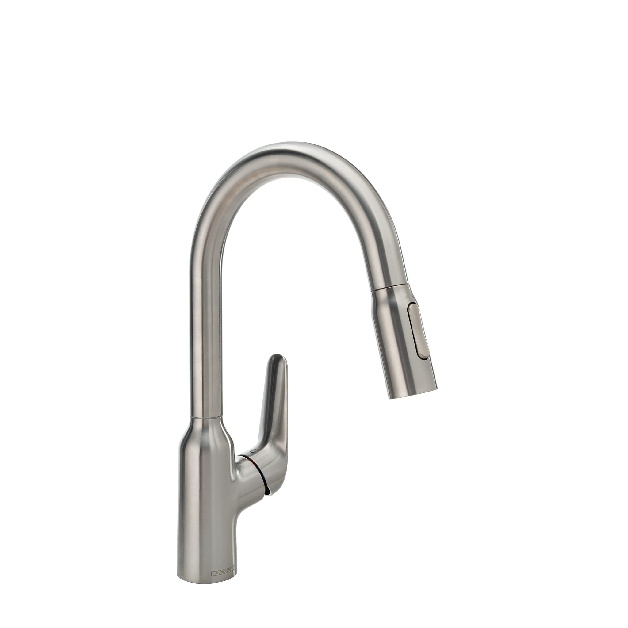 Hansgrohe Focus N Stainless Steel Pull Down Kitchen Faucet with Sprayer - Modern Stainless Steel Design (Model 71801801) - Perfect for Home Kitchen Sink, Restaurant, and Commercial Use