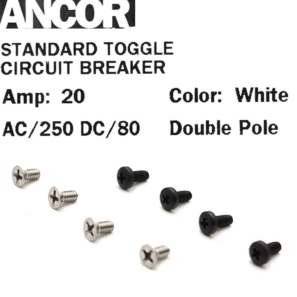 Ancor Marine 20A Boat Circuit Breaker by Carling Technologies 552120 - Waterproof Circuit Protection for Boats, Yachts & Marine Electrical Systems