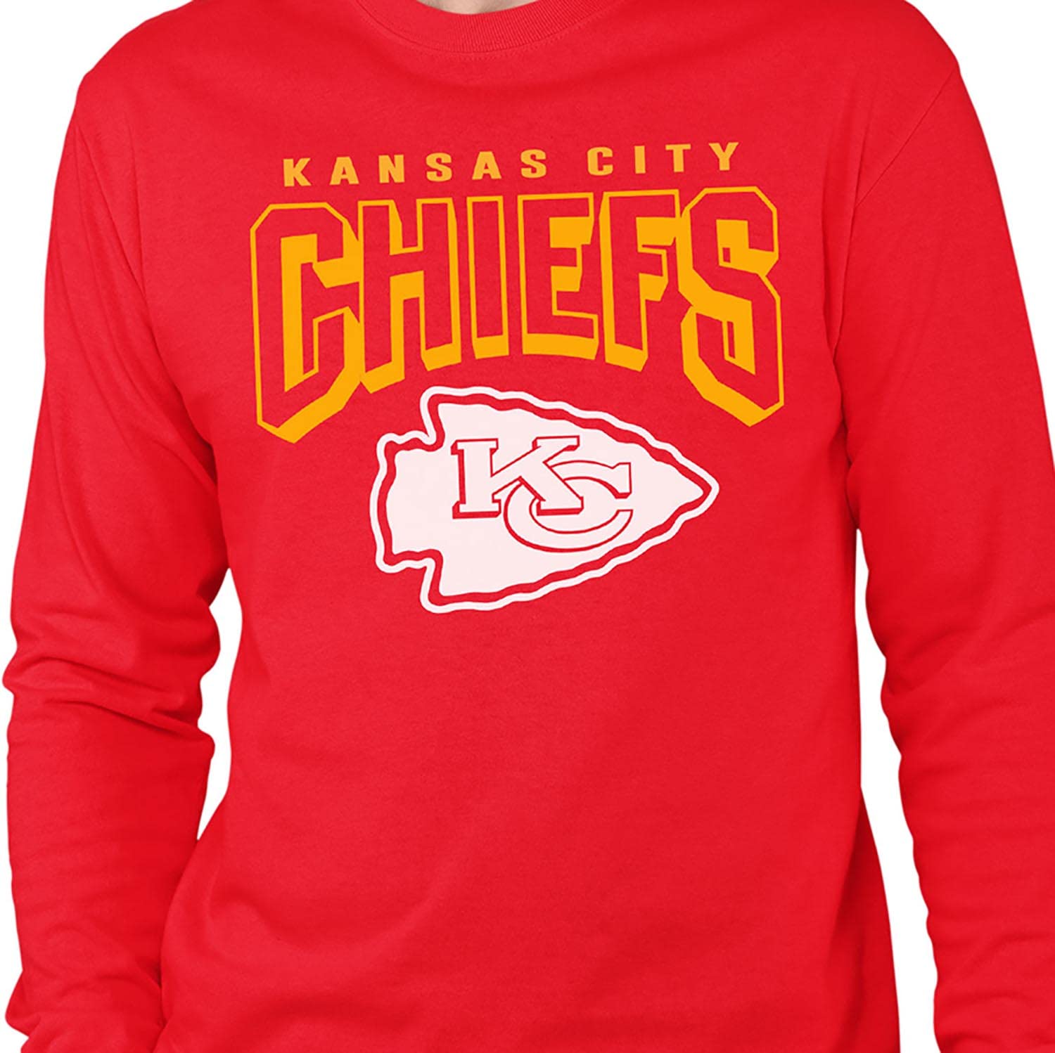 NFL Junk Food Bold Logo Long Sleeve T-Shirt for Men - Officially Licensed Football Fan Apparel - Comfortable Cotton Tee for Game Day, Tailgating & Casual Wear