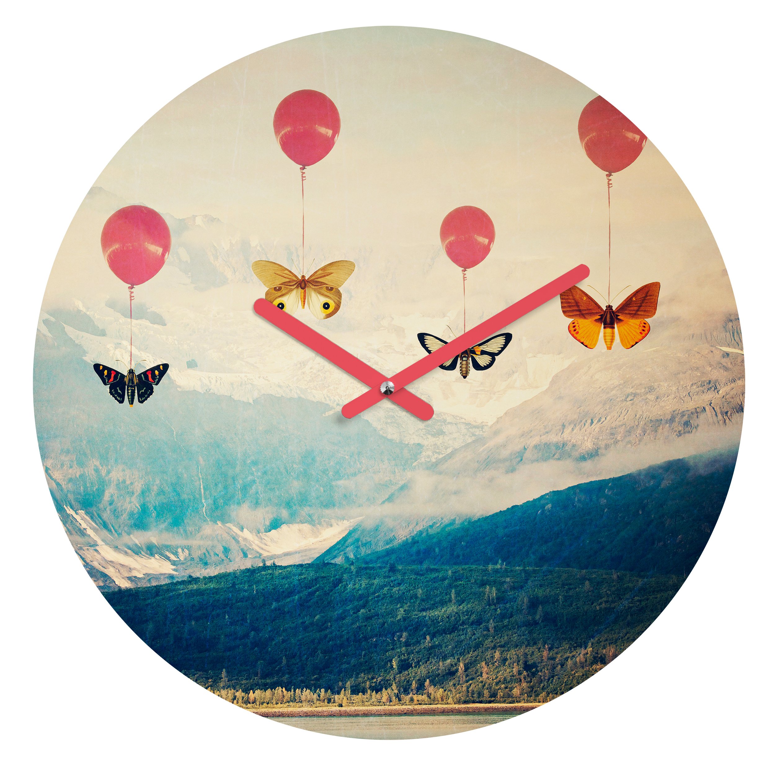 Deny Designs Maybe Sparrow Photography Passage Round Wall Clock - 12 Inch Vintage Home Decor for Living Room, Bedroom & Office