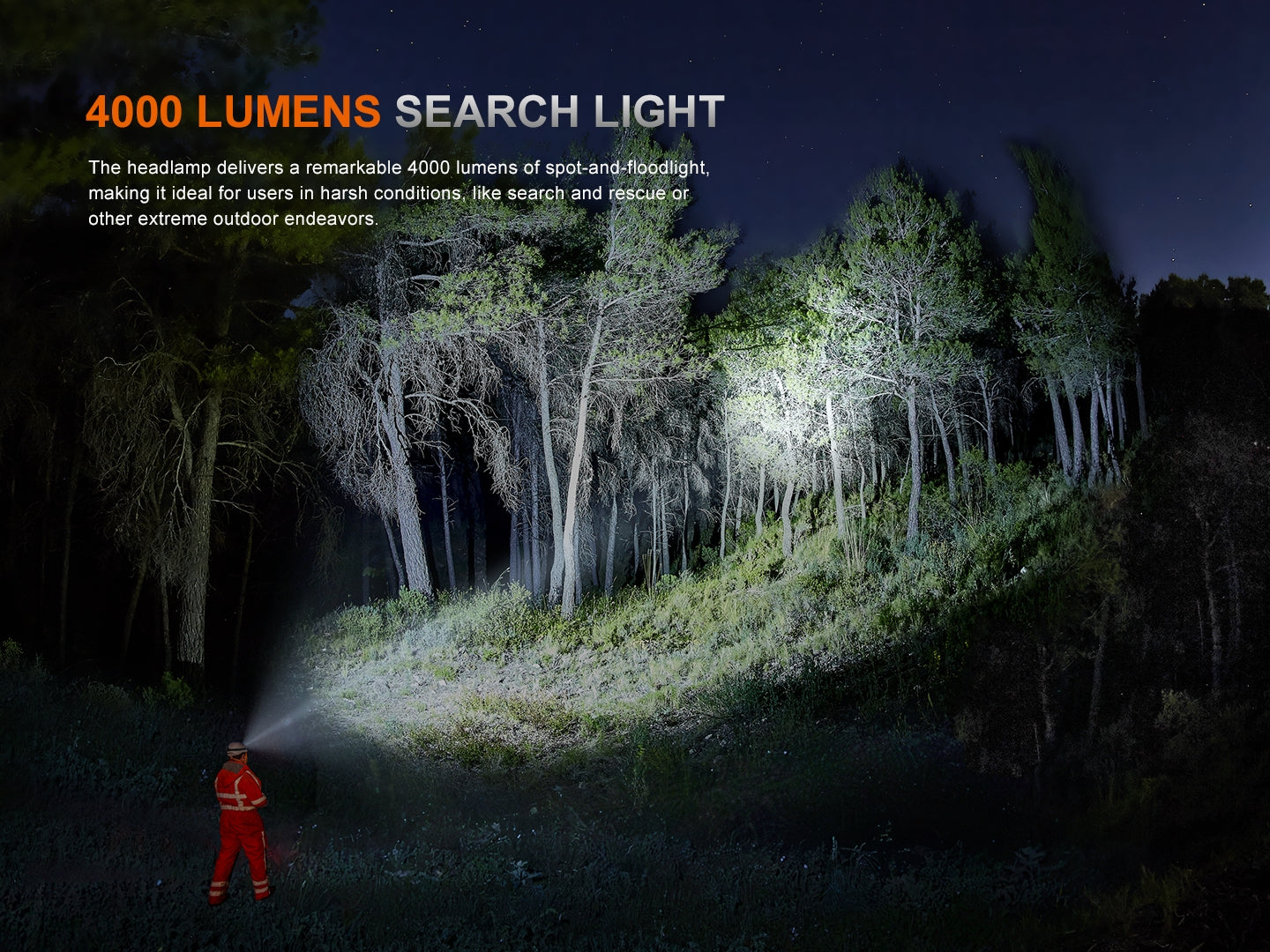 Fenix HP35R 1200 Lumen Rechargeable Headlamp for Search and Rescue, Camping, Hiking & Outdoor Adventures - Waterproof LED Headlight with Red Light Mode