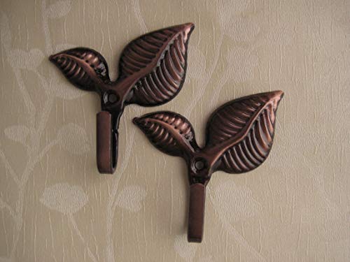 Vintage European Style Curtain Hooks - 1PC Wall Mounted Coat Hanger with Decorative Leaf Design for Bedroom, Closet & Entryway Organization
