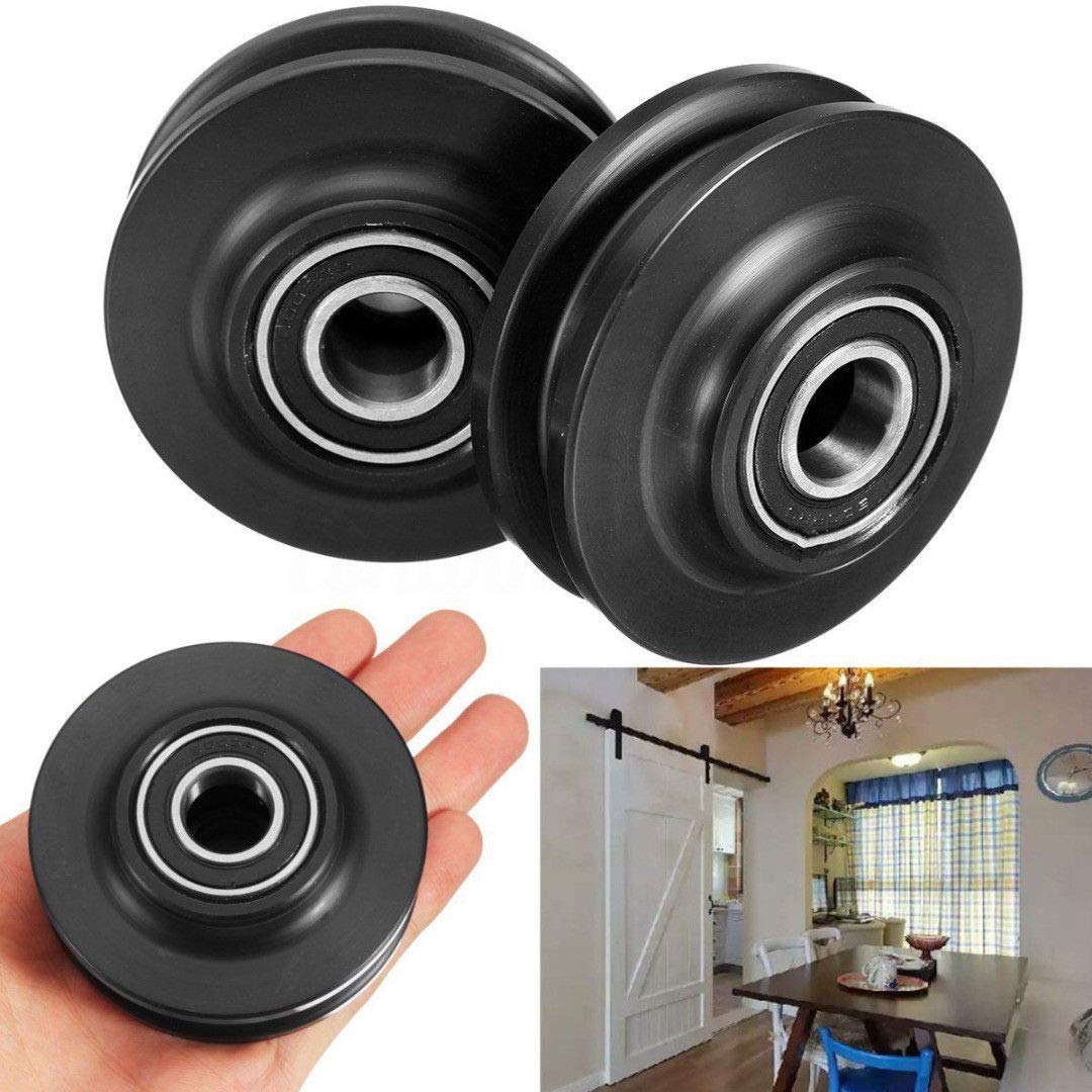 2Pcs Heavy Duty Window Roller - Double Bearing Sliding Door Pulley for Barn Doors, Cabinets & Windows | Smooth Gliding Track System for Home & Office Use