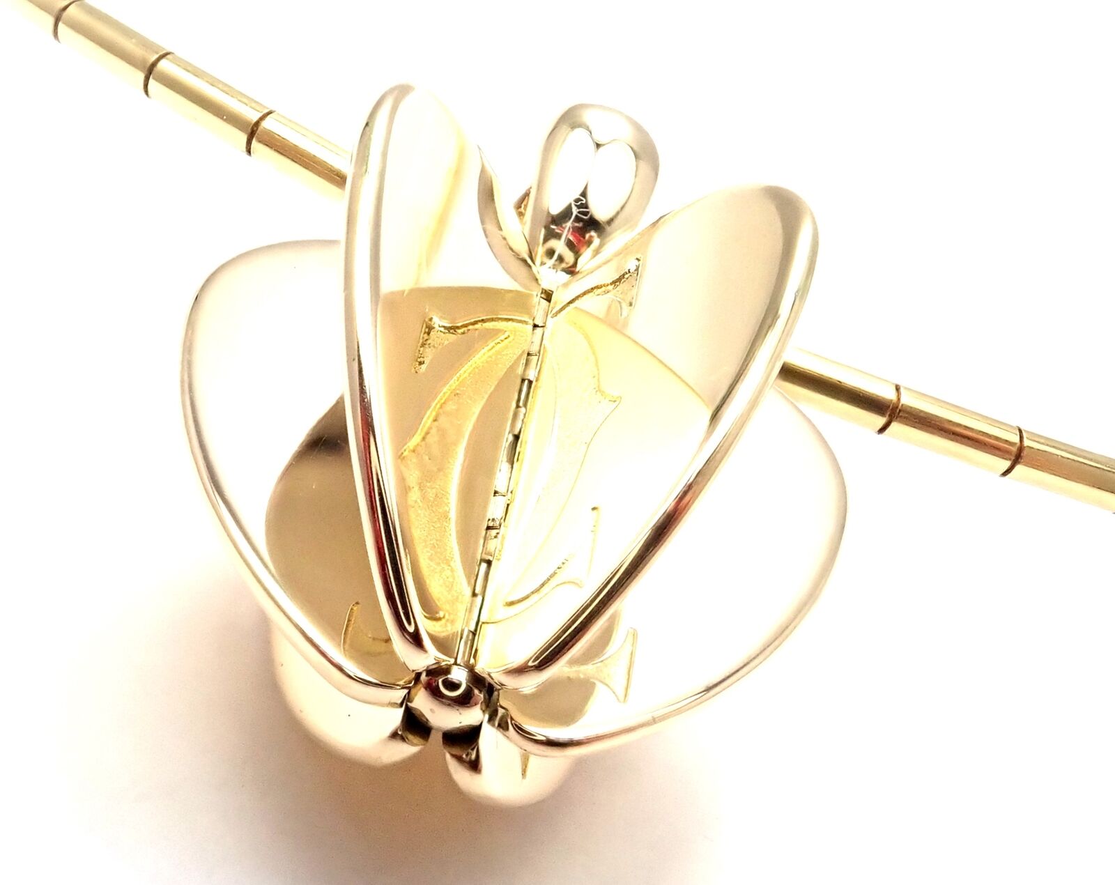 Authentic Cartier 18k Yellow Gold Double C Apple Heart Pendant Chain Necklace - Luxury Jewelry Gift for Women, Perfect for Valentine's Day & Anniversary