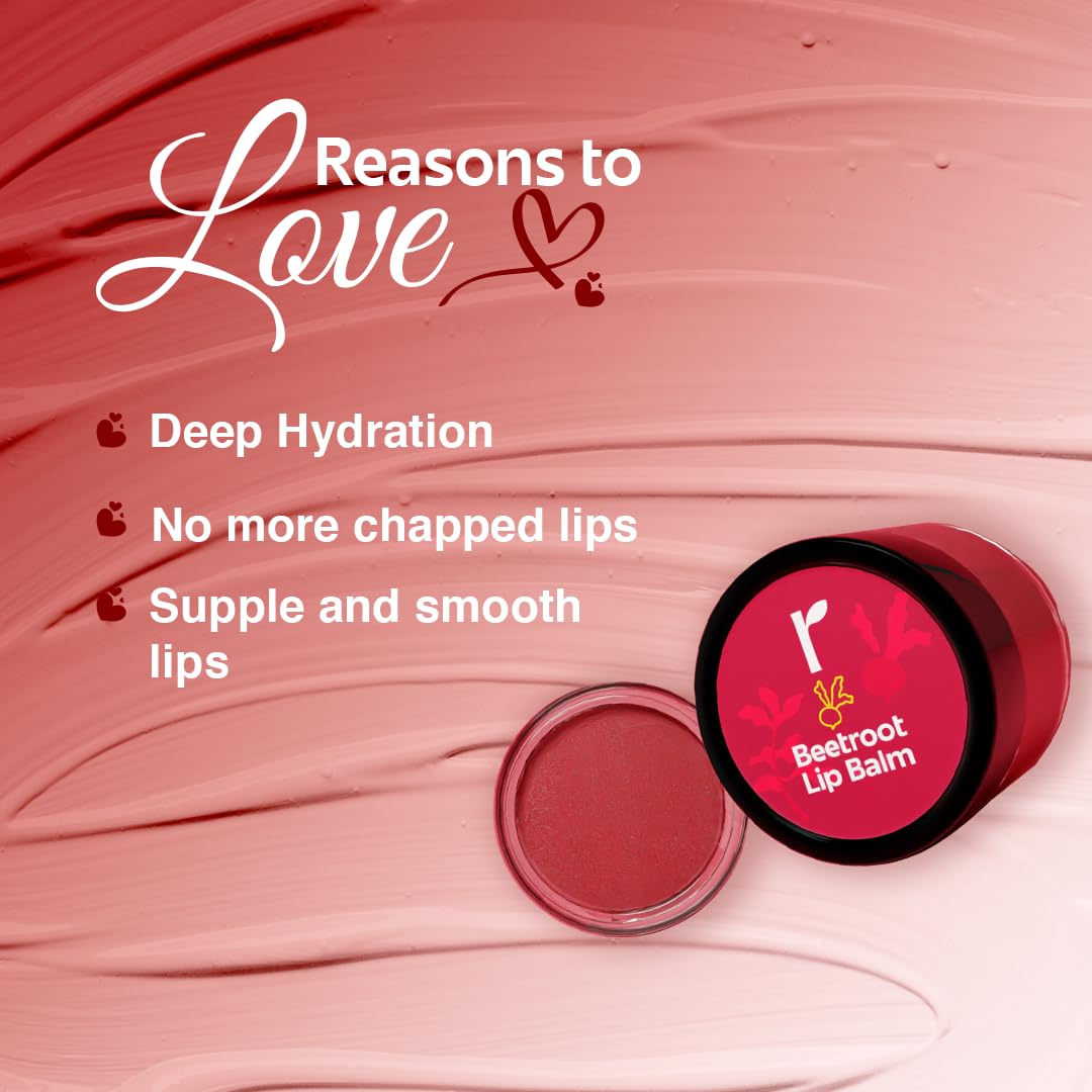 Rivona Naturals Beetroot Lip Balm with Avocado Butter - Hydrating, Tinted Lip Care for Men & Women (8g) | Moisturizing Dry Lips, Natural Makeup Look, Daily Lip Protection