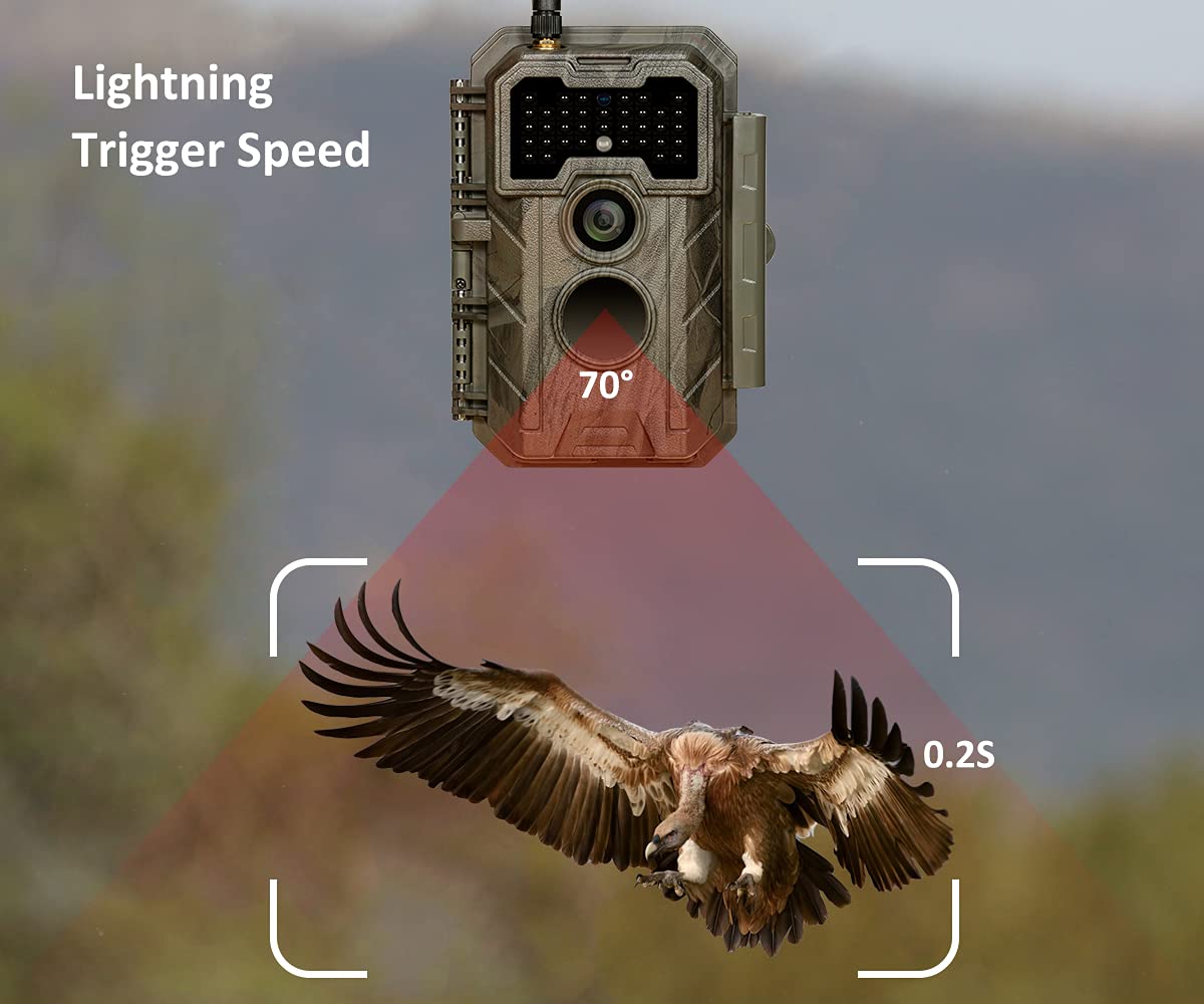 GardePro E7 WiFi Trail Camera 32MP 1296P HD - Wireless Game Camera with Night Vision up to 100ft, Motion Activated Waterproof Hunting Camera - Perfect for Wildlife Monitoring, Deer Hunting & Outdoor Security Surveillance