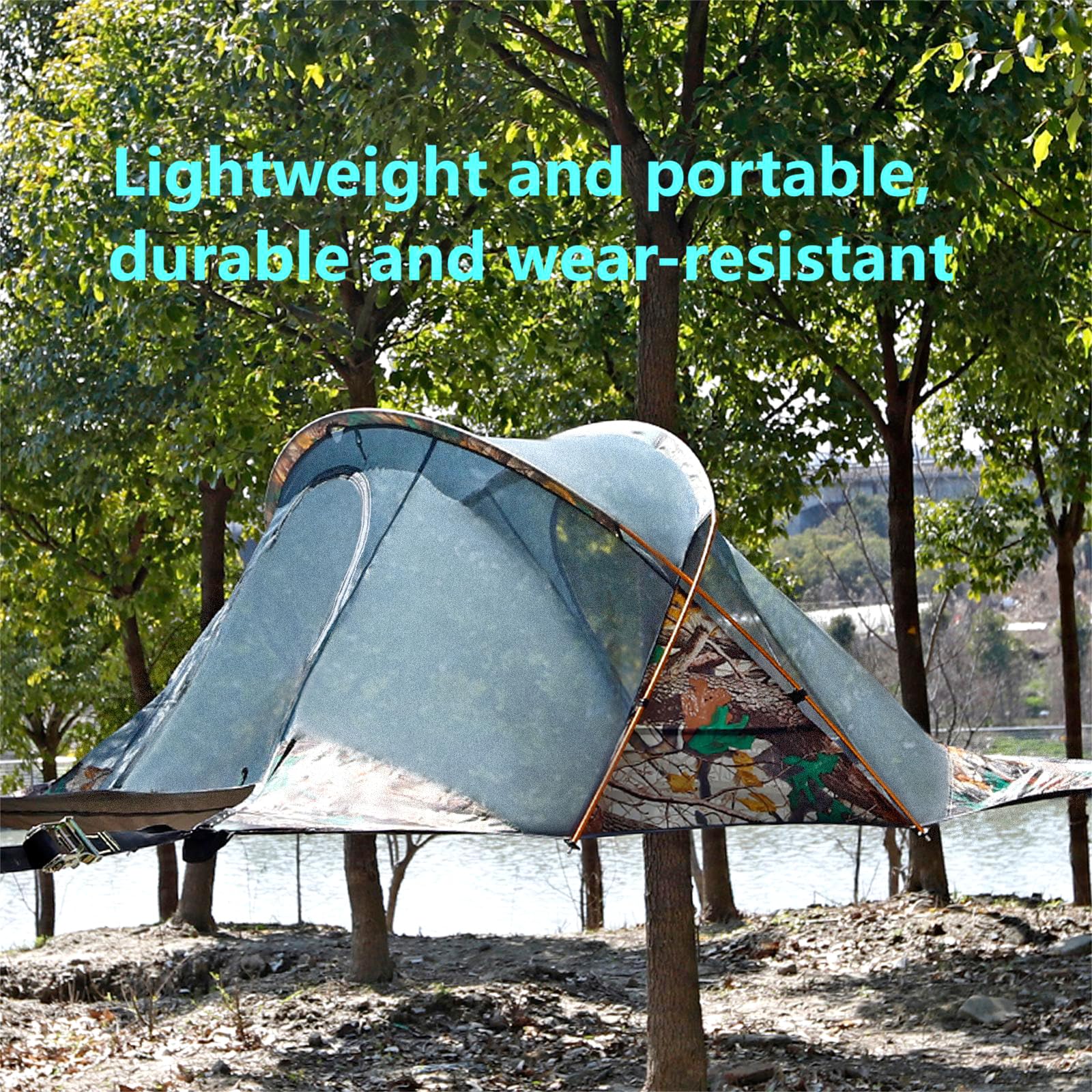 Portable Camping Hammock for Family - Large Outdoor Tree Tent for Hiking, Travel & Backpacking (Camouflage) | Perfect for Camping Trips, Beach Relaxation & Backyard Lounging