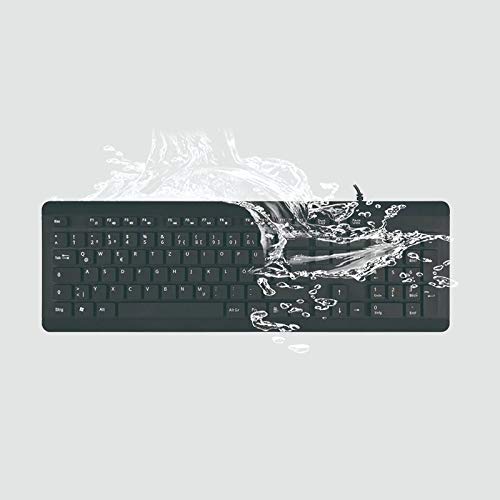 BoxWave Waterproof USB Keyboard for ASUS TUF Gaming A15 - Washable, Spill-Resistant Mechanical Keyboard with AquaProof Technology (Jet Black) | Perfect for Gaming, Office Work & Home Use