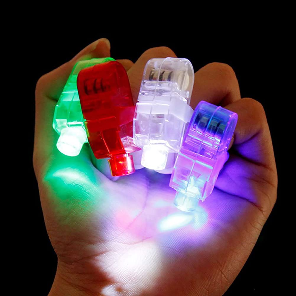 24pcs LED Finger Lights Glow Sticks - Colorful Light Up Ring Toys for Kids & Adults (Random Colors) - Perfect for Parties, Raves, Concerts & Night Events
