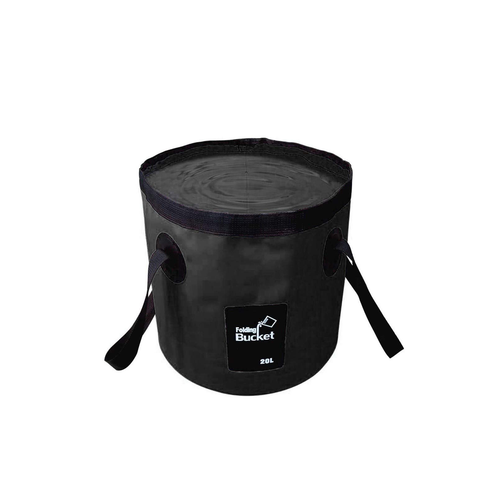 Collapsible Multi-Function Fishing Bucket - Portable & Lightweight for Fishing, Gardening, Hiking & Outdoor Activities (Black, One Size) - Perfect for Tackle Storage, Plant Pots & Camping Essentials