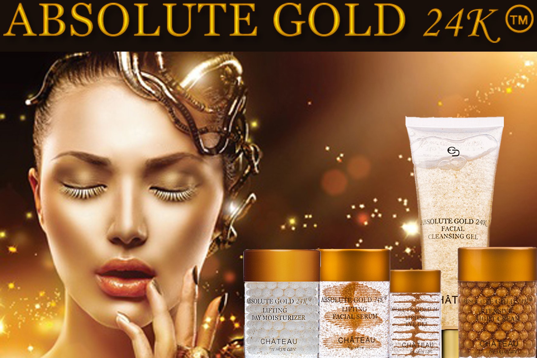 24K Gold Collagen Facial Toner & Serum Duo - Anti-Aging Hyaluronic Acid Peptide Treatment for All Skin Types | Brightening, Firming & Hydrating Skincare Routine