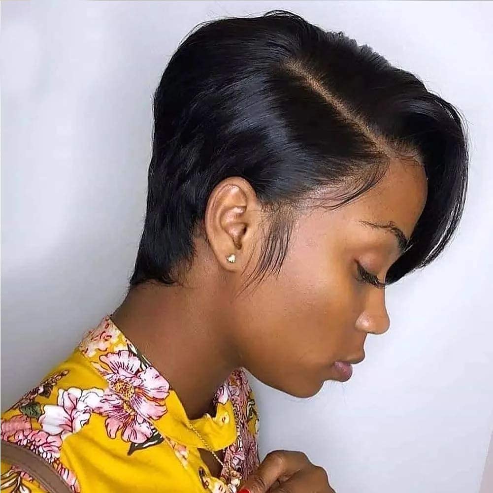 Short Pixie Cut Lace Front Wigs Human Hair 13x4 - Pre Plucked with Baby Hair for Black Women | Natural Straight Bob Wig | Perfect for Daily Wear, Cosplay & Special Occasions