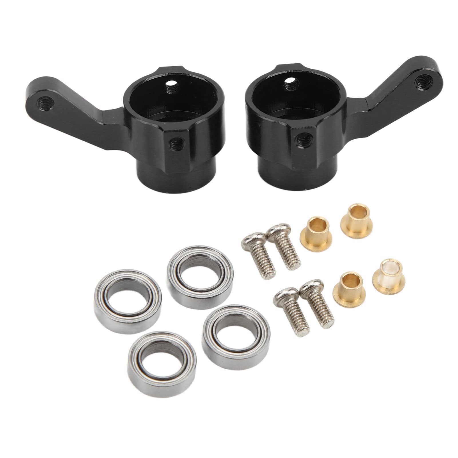 High Strength Aluminum RC Steering Cup - Universal 2pcs Set for 1/16 Scale RC Cars (WPL B14 Compatible) - Perfect for Off-Road RC Crawlers & Rock Racers - Durable Black Upgrade Part