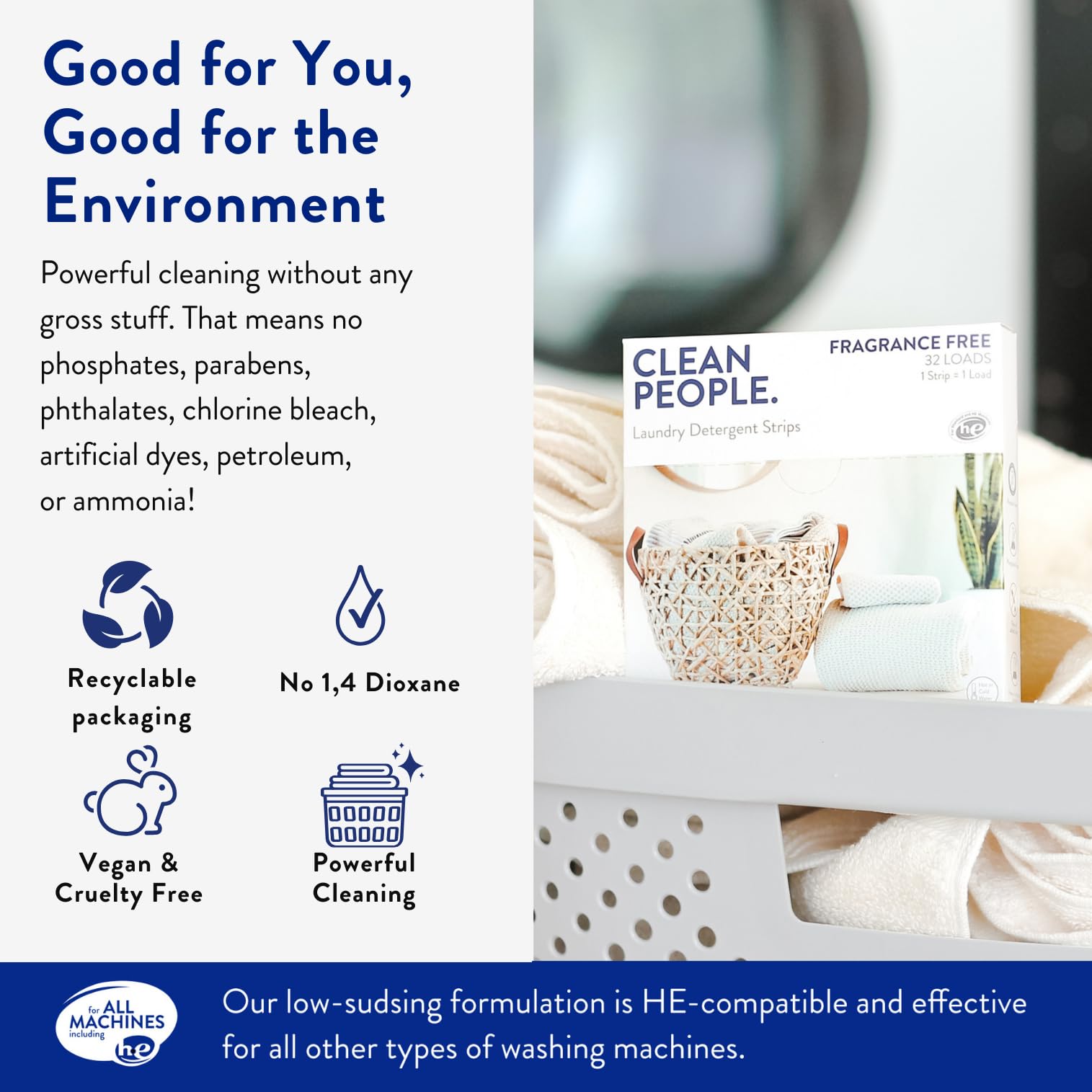 Fragrance Free Laundry Detergent Sheets - Ultra Concentrated, Eco-Friendly Recyclable Packaging, Powerful Stain Remover - 192 Count Pack for Sensitive Skin & Baby Clothes | Perfect for Travel, Gym & Allergy Sufferers