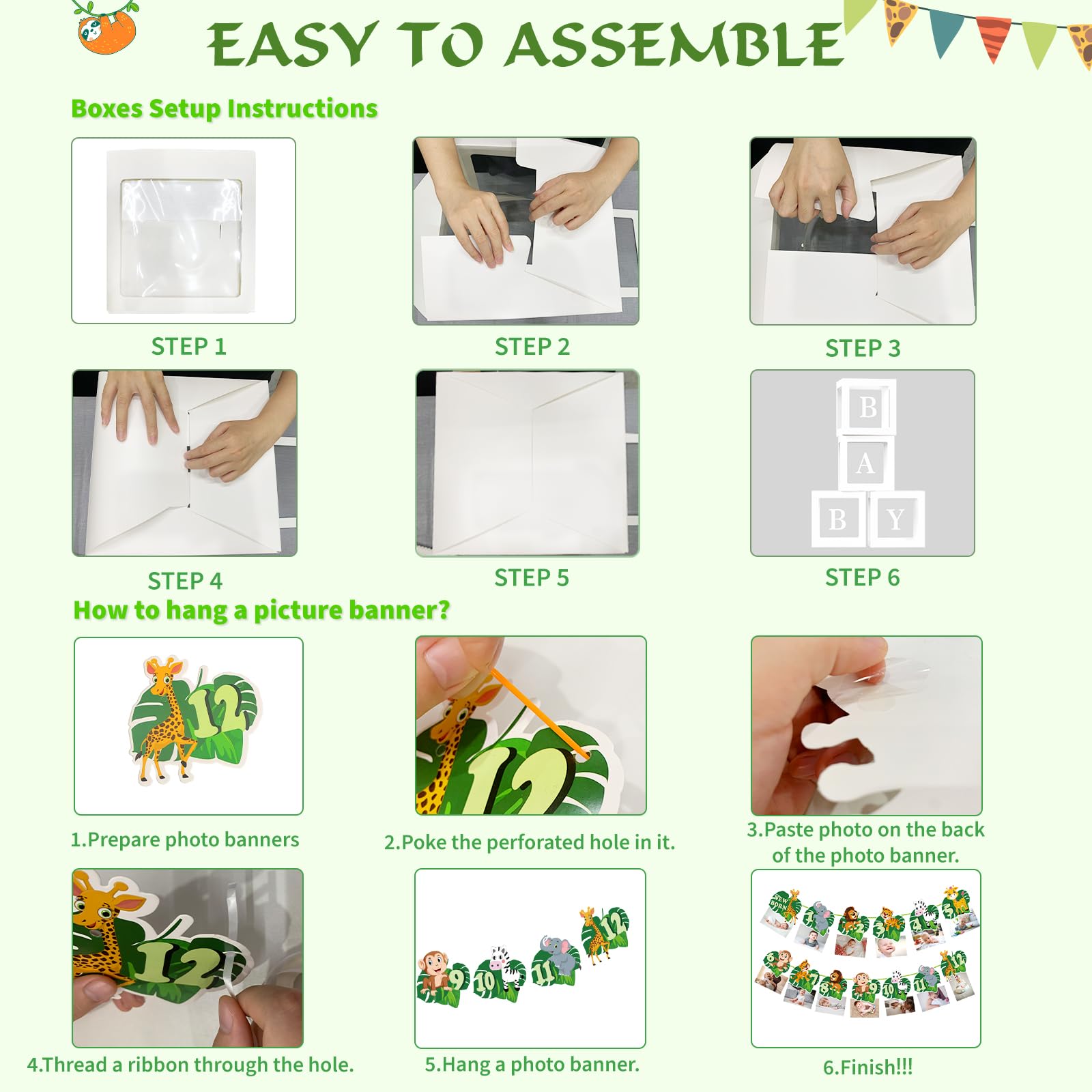 Wild One Birthday Decorations for Boys - 1st Birthday Party Supplies | Jungle Theme Decor for 1 Year Old's First Birthday | Perfect for Baby Showers, Birthday Parties & Photo Backdrops