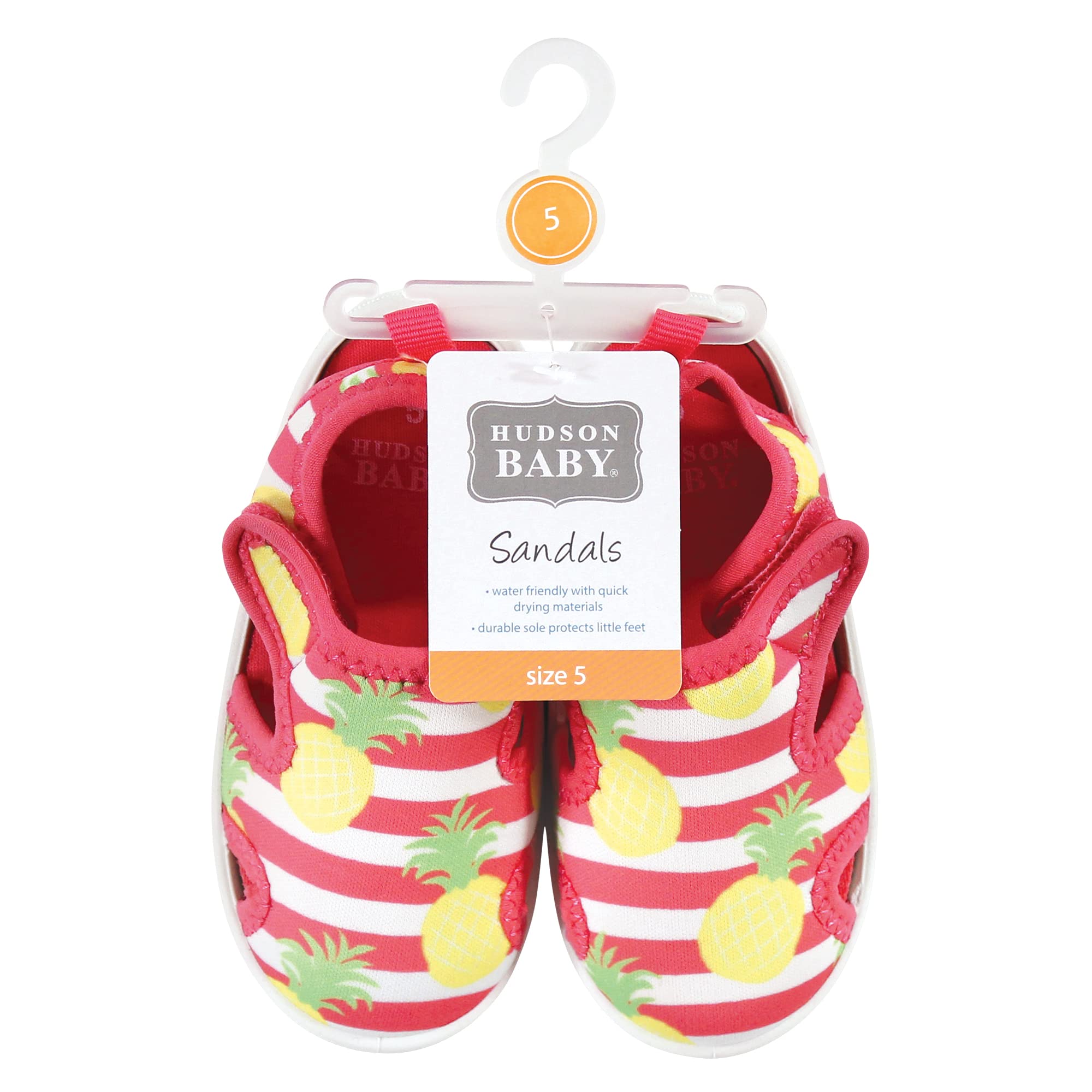 Hudson Baby Unisex Infant Sandals & Water Shoes - Pineapple Design, Size 9 US - Perfect for Beach, Pool & Summer Outdoor Activities