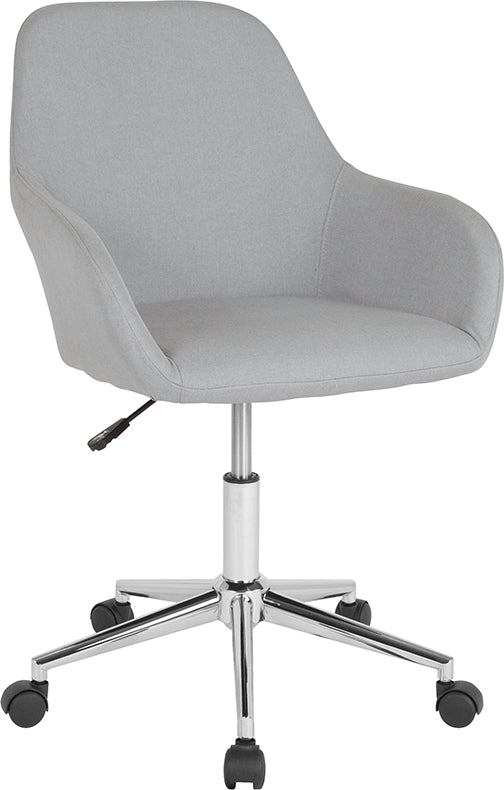 FLASH Cortana Ergonomic Mid Back Office Chair - Black Fabric Mesh for Home & Workspace - Comfortable Desk Chair for Long Hours Sitting & Productivity
