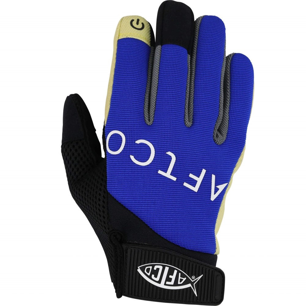AFTCO Blue Utility Gloves - Durable Work Gloves for Fishing, Construction & Outdoor Activities - Heavy-Duty Protection for Hands