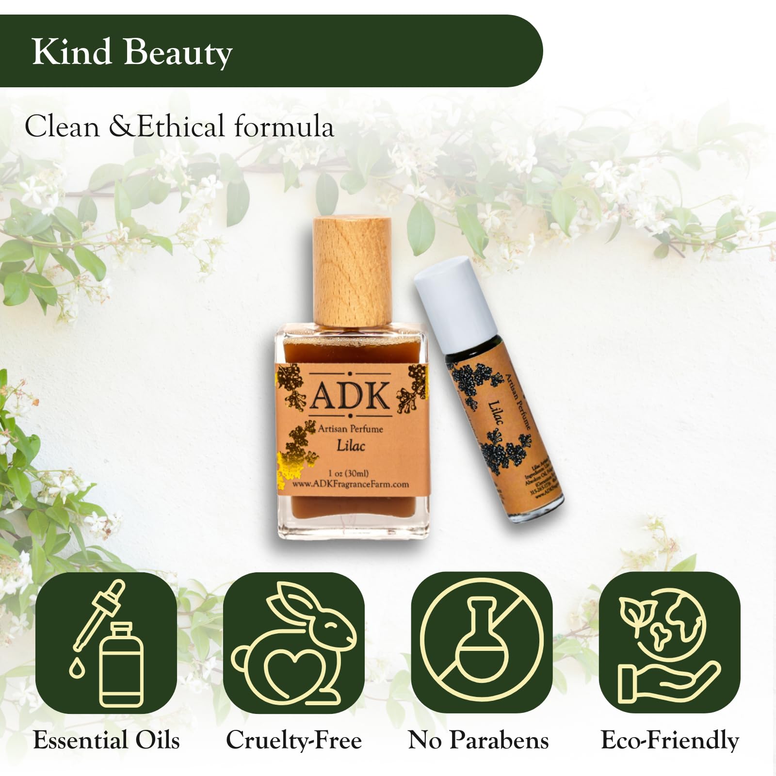 ADK Lilac Botanical Perfume Spray 1 oz (30 mL) - Natural Hypoallergenic Clean Fragrance for Women & Men with Lilac, Heliotrope & Cedar Notes | Floral Scent for Daily Wear, Romantic Dates & Special Occasions